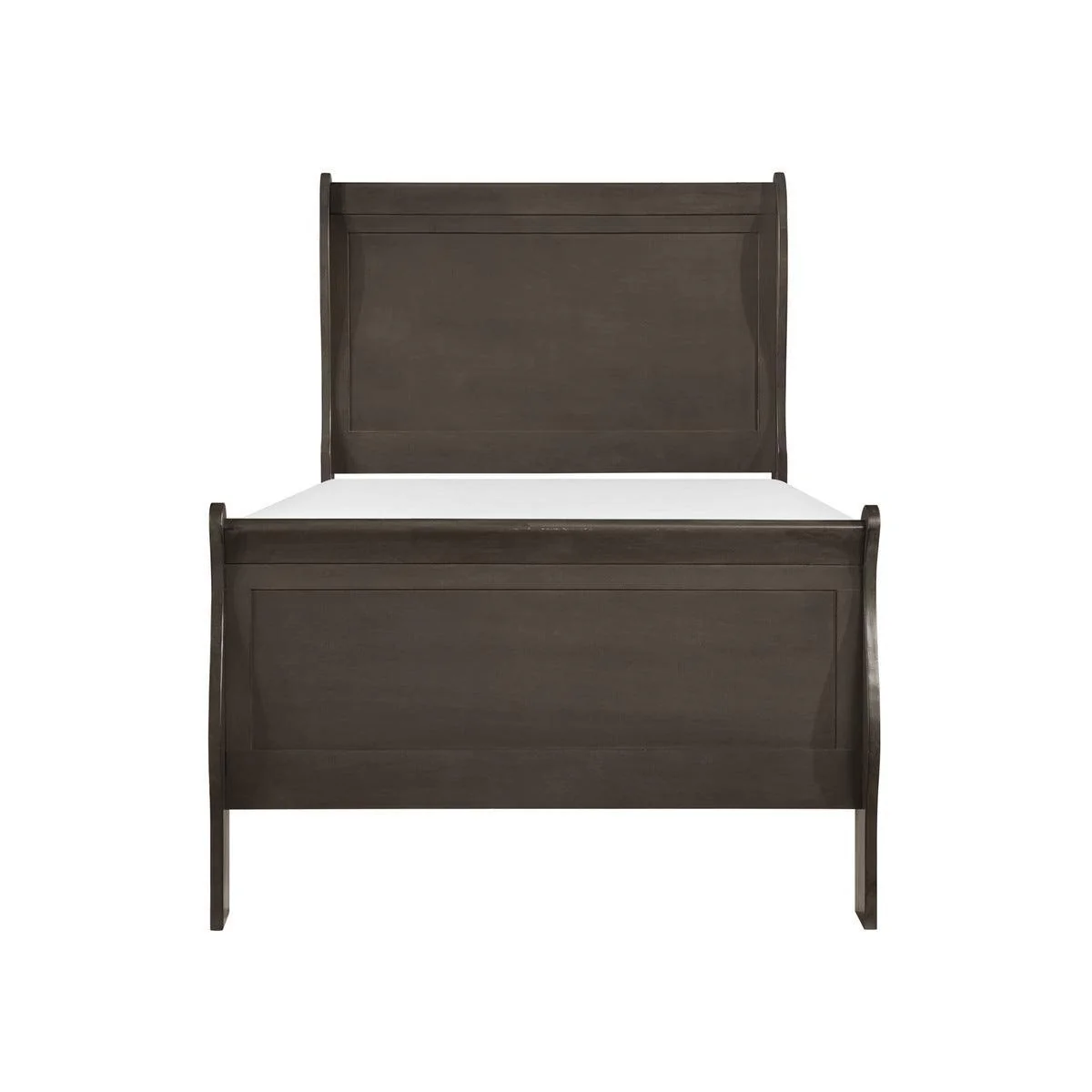 Mayville Stained Gray Sleigh Twin Bed