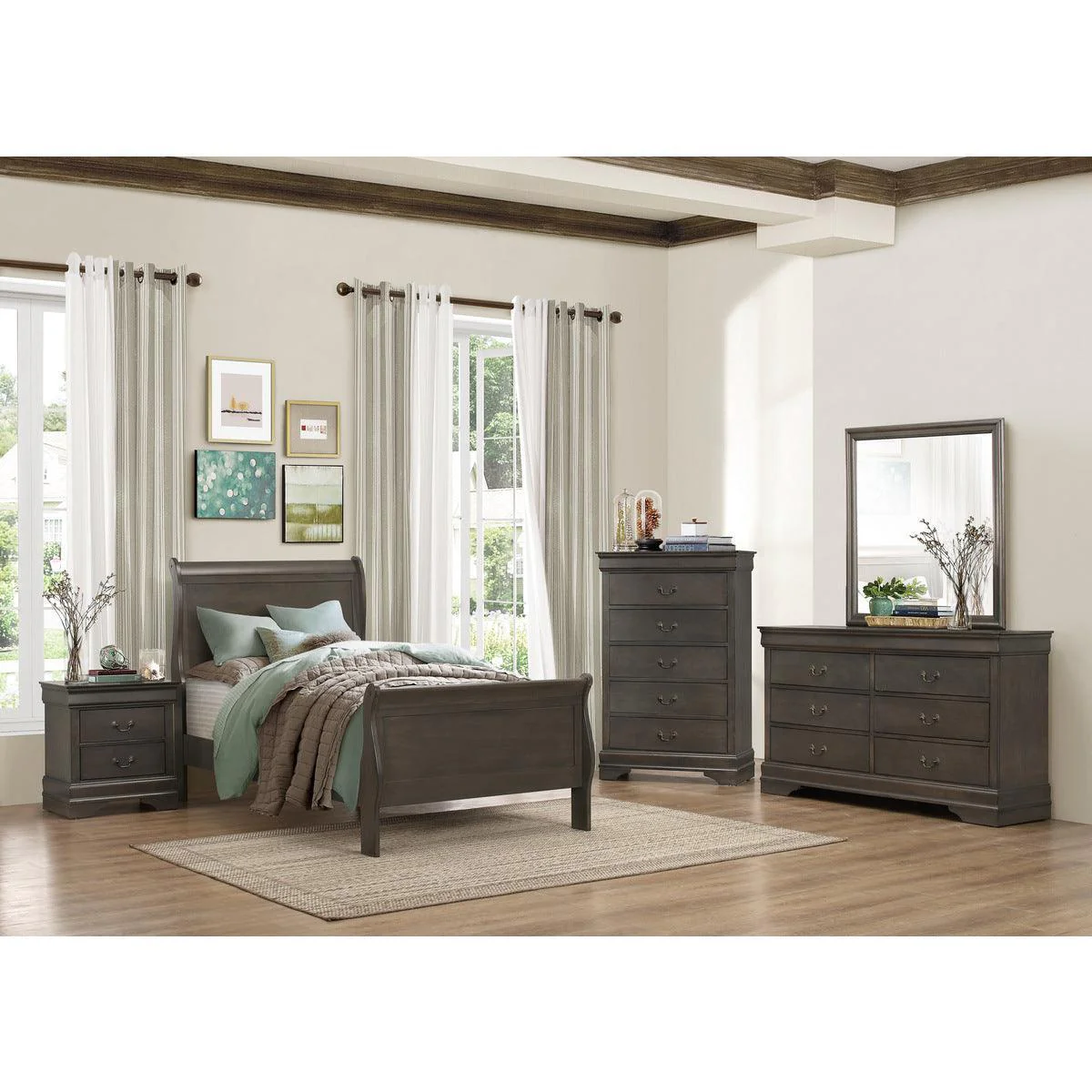 Mayville Stained Gray Twin Bed - Image 3