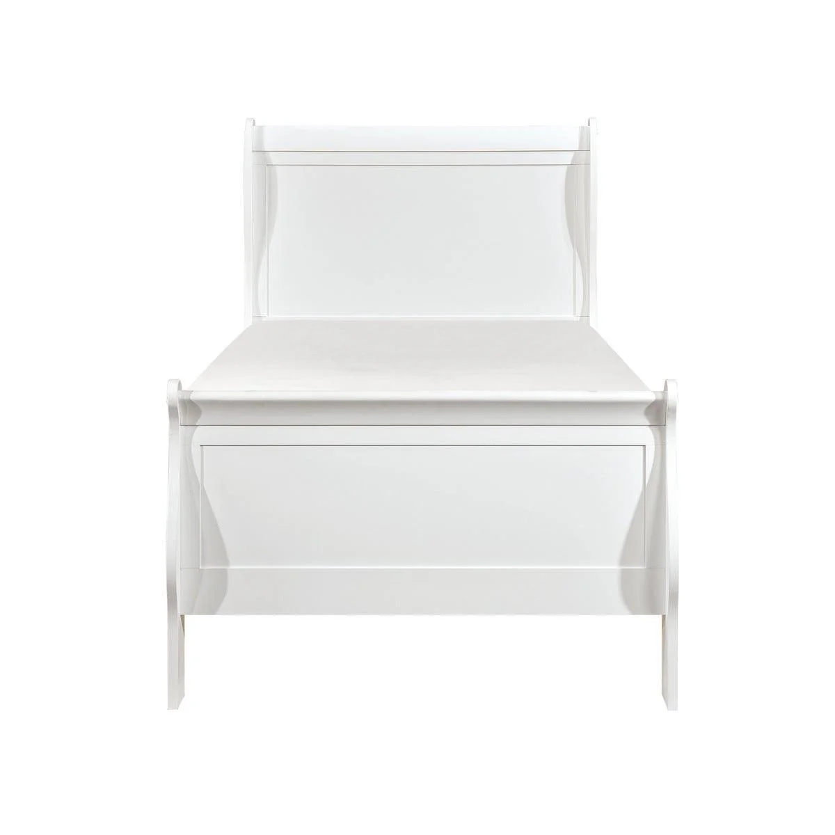 Mayville White Sleigh Twin Bed