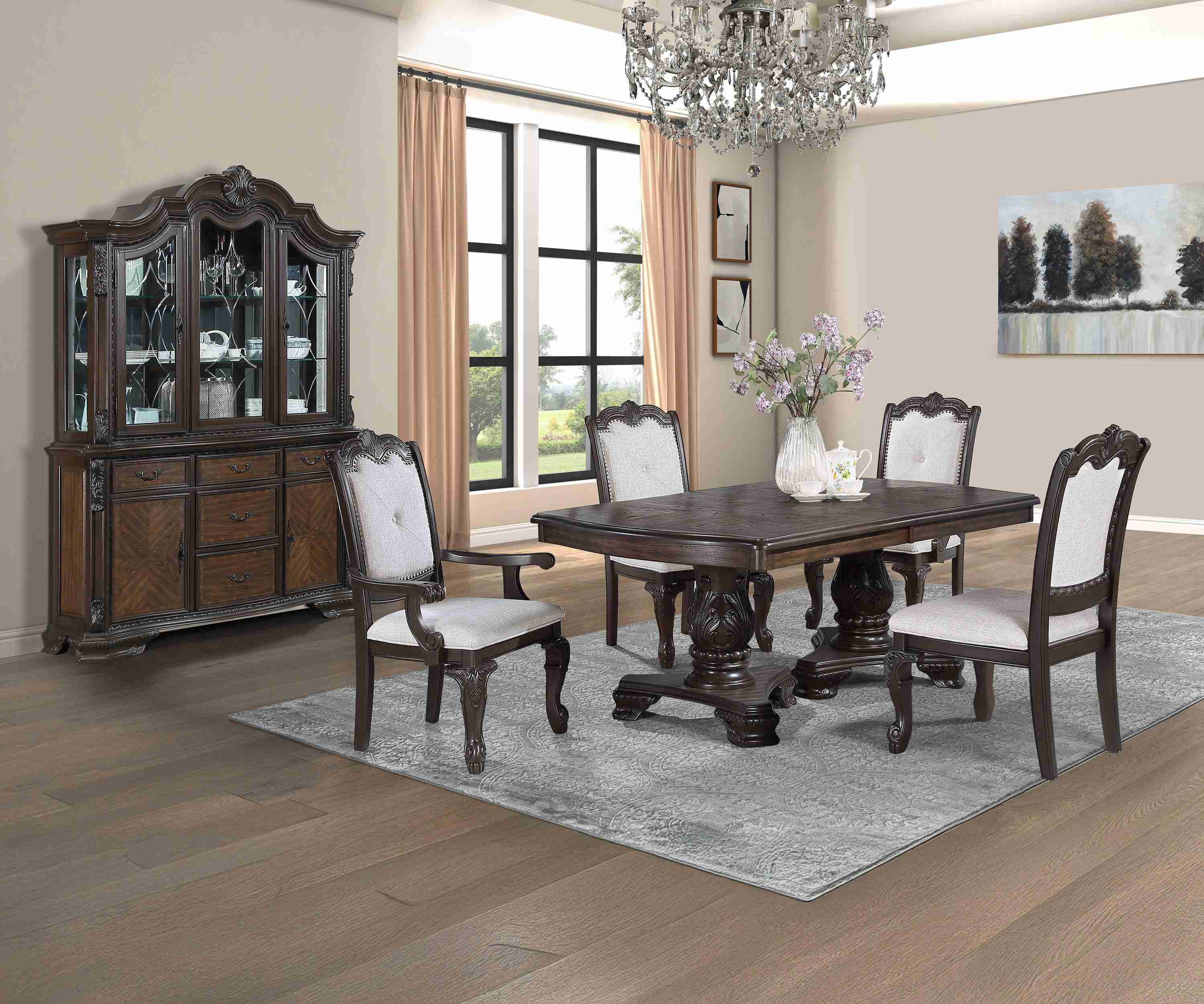 Kiera Coffee Brown Extendable Dining Room Set - Image 2