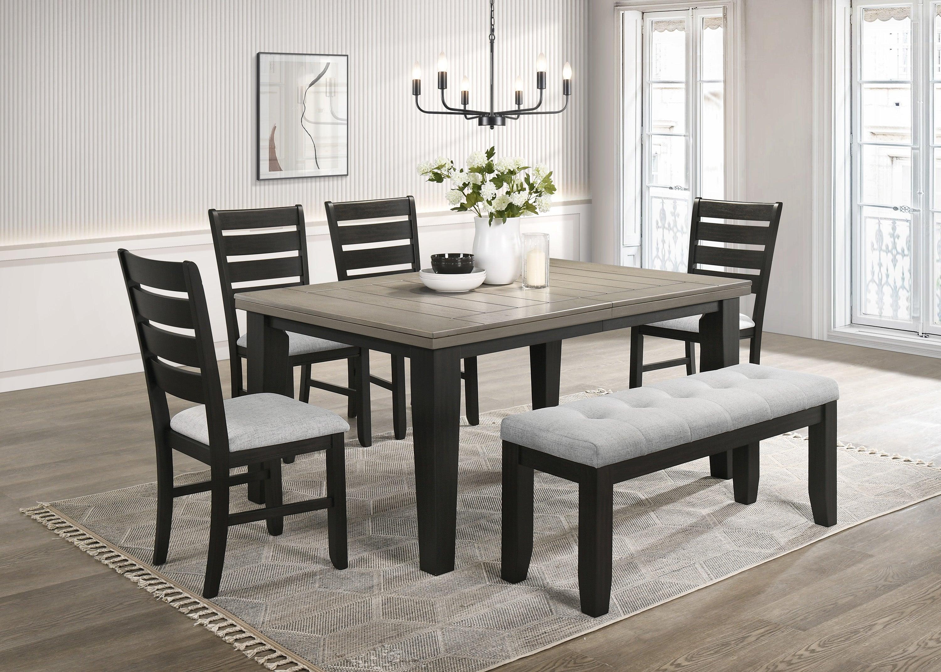 Bardstown Light Gray Upholstered Tufted Dining Room Set - Image 2
