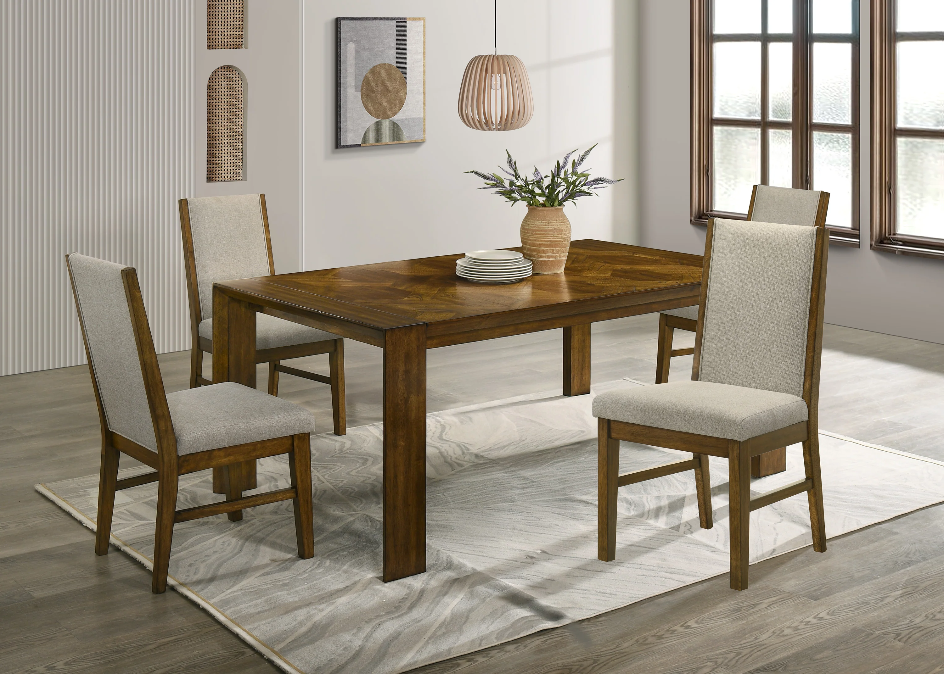 Hollister Light Brown Rectangular Dining Room Set - Image 2