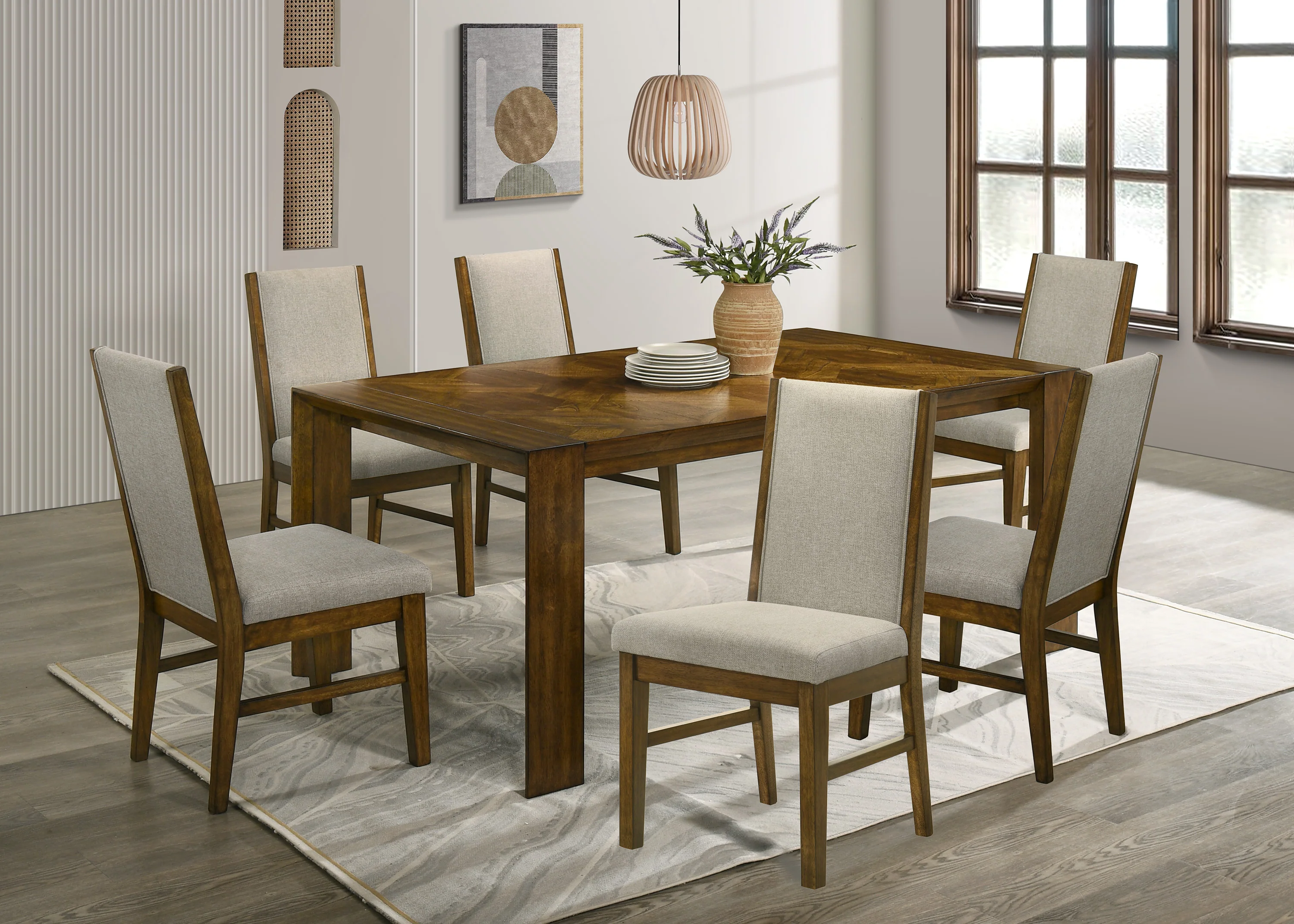 Hollister Light Brown Rectangular Dining Room Set - Image 3