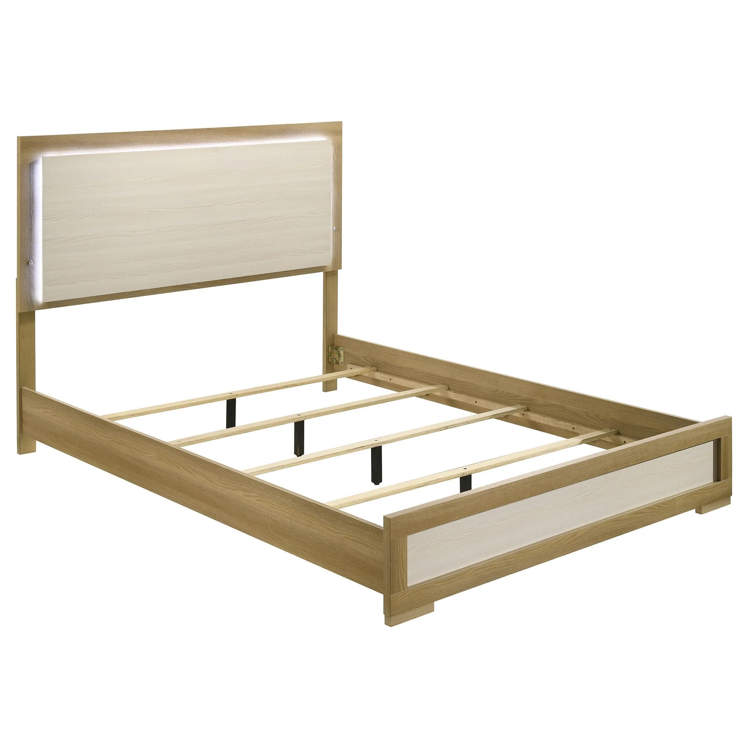Hyland Natural White LED Panel Queen Bed - Image 3
