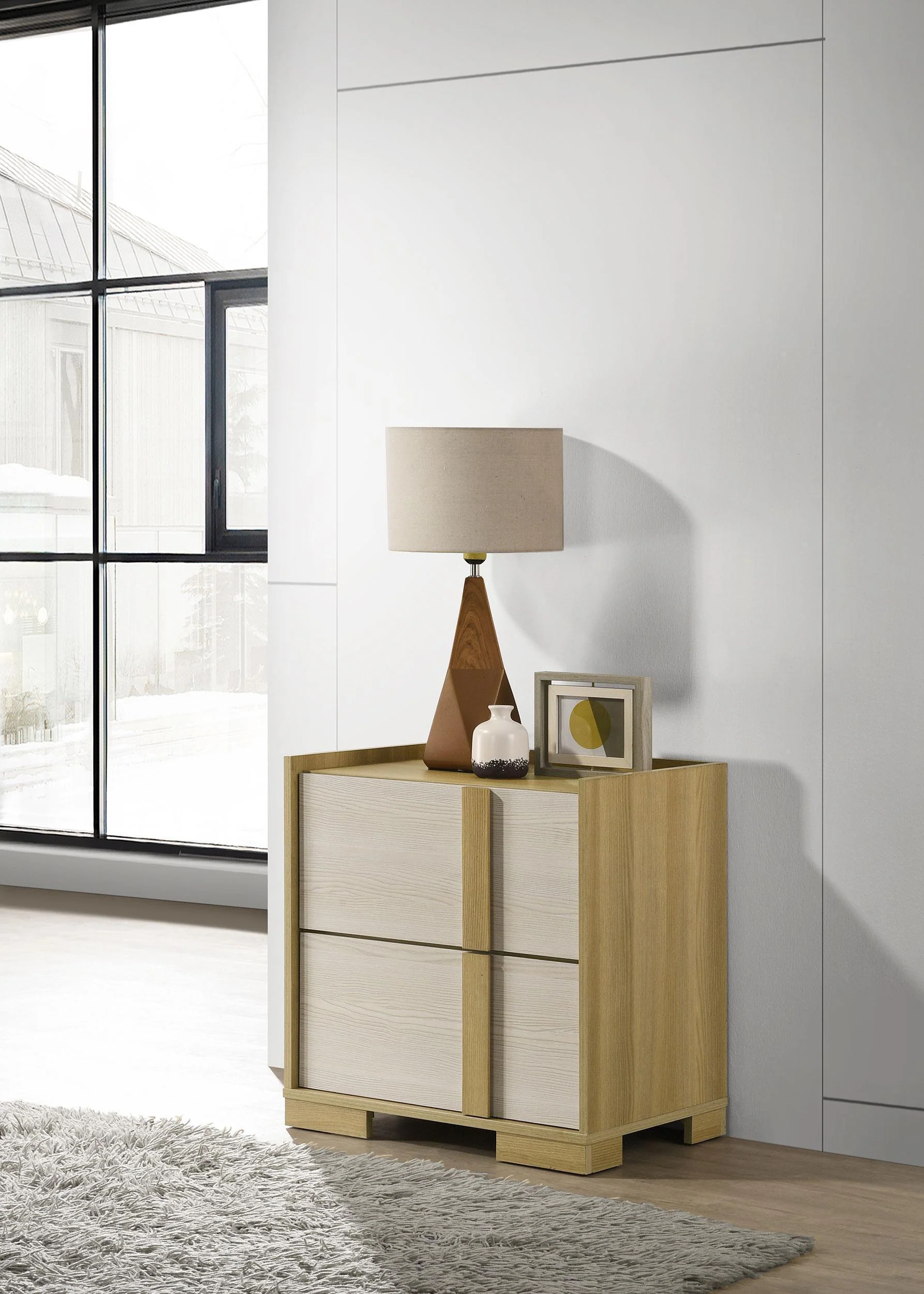 Hyland 2-drawer Nightstand Bedide Table Natural - Image 2