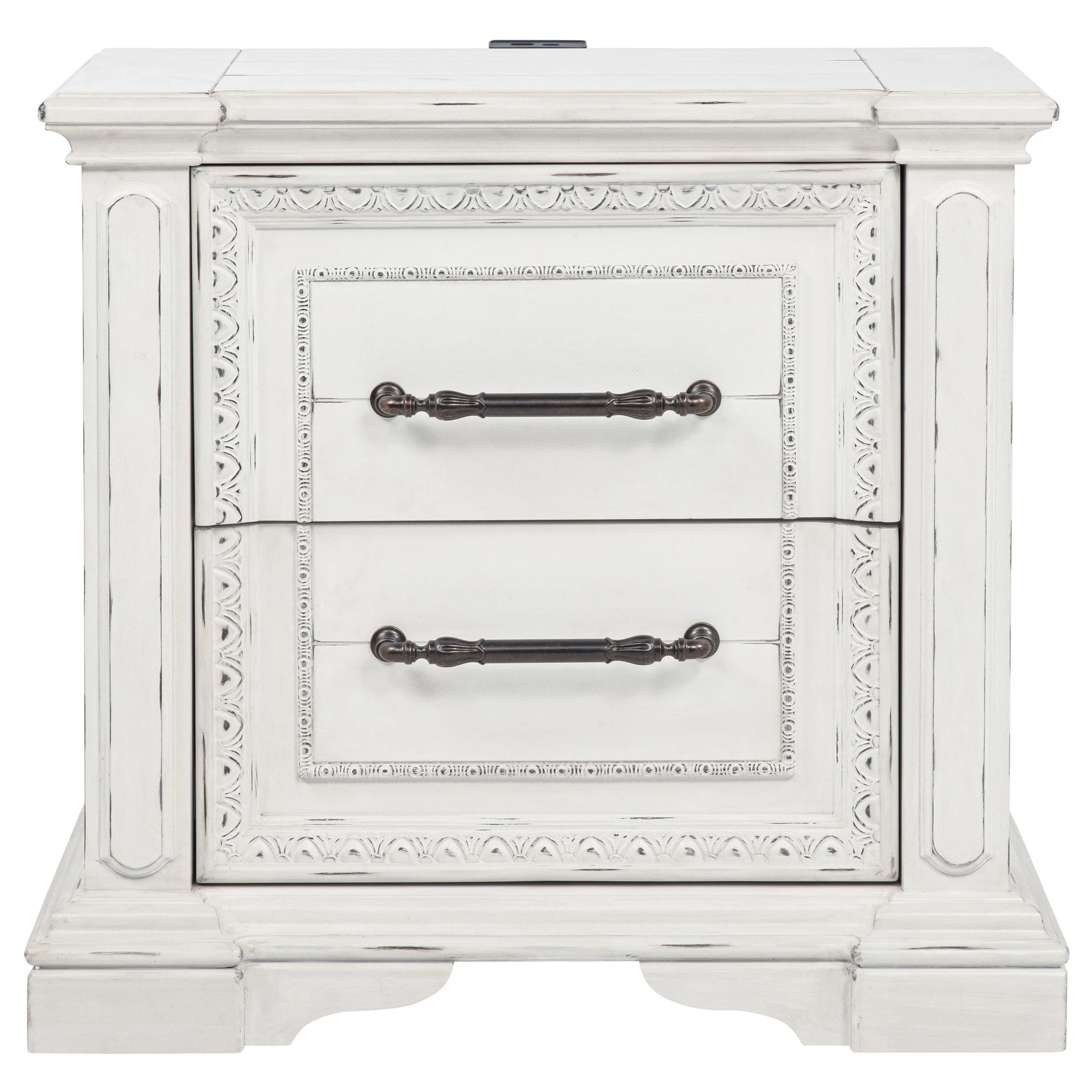 McKinney 2-drawer Nightstand with Dual USB Vintage White - Image 3