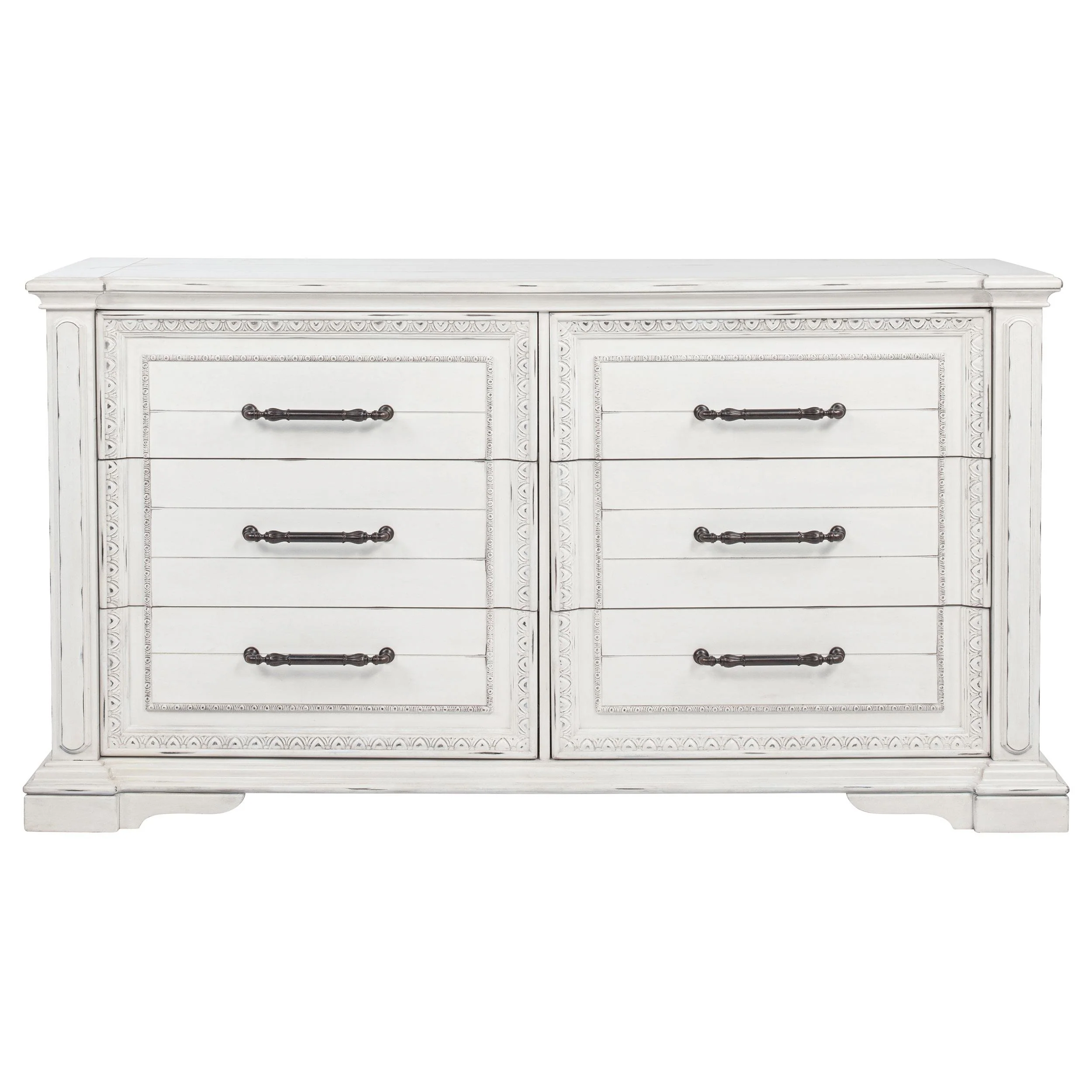 McKinney 6-drawer Bedroom Dresser Cabinet Vintage White - Image 3