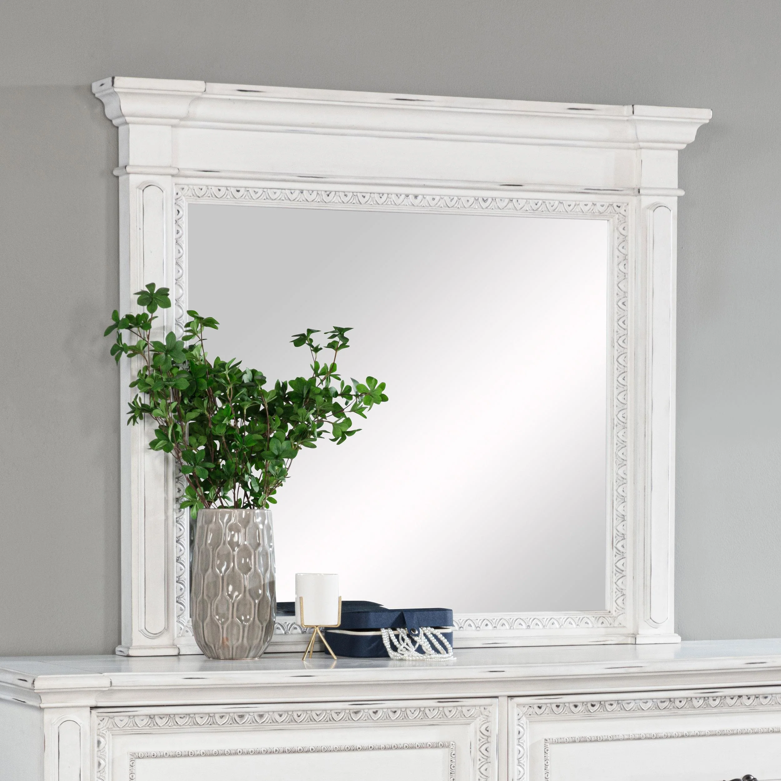 McKinney Dresser Mirror Vintage White - Image 2