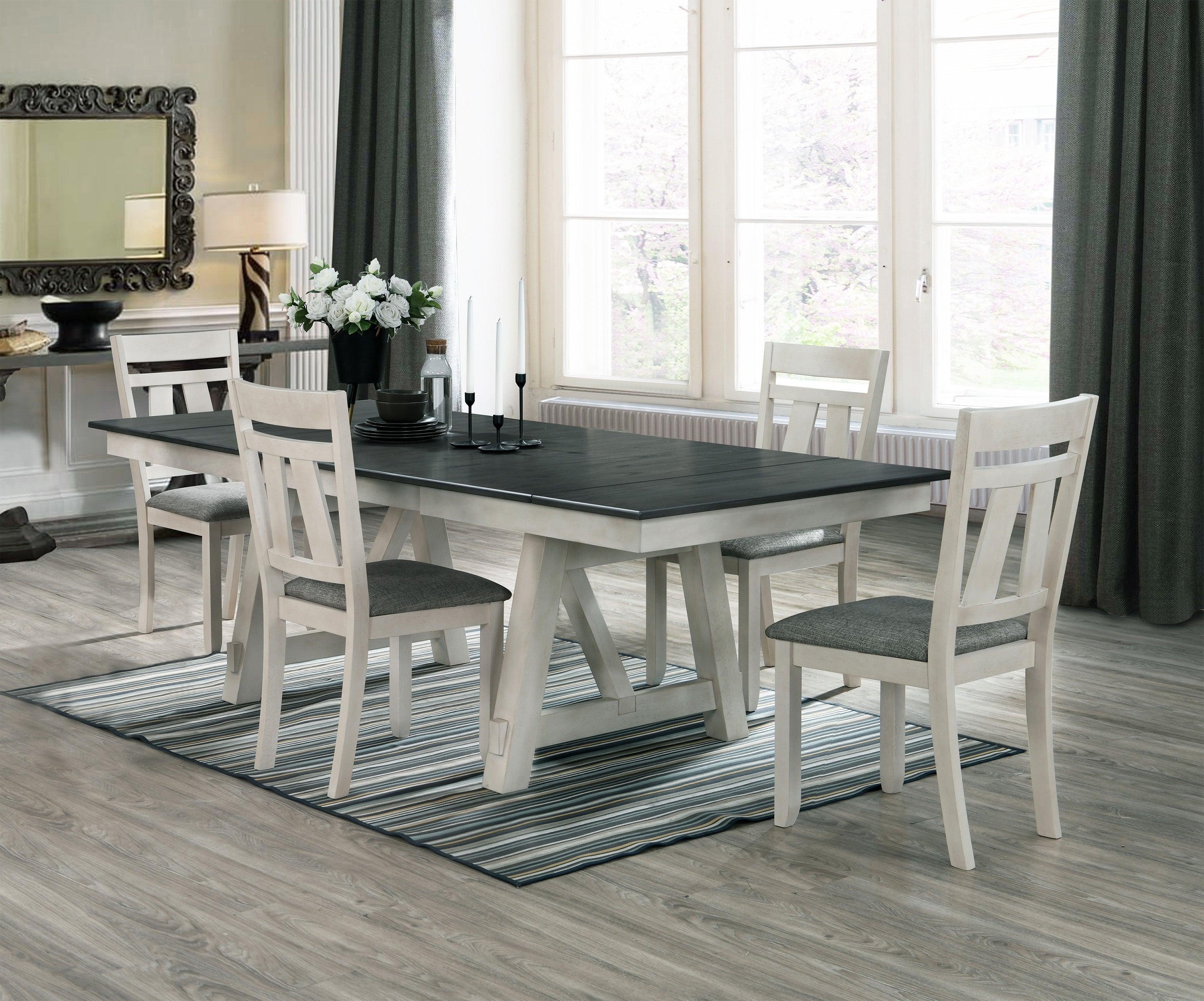Maribelle Chalk Gray Extendable Dining Room Set - Image 2