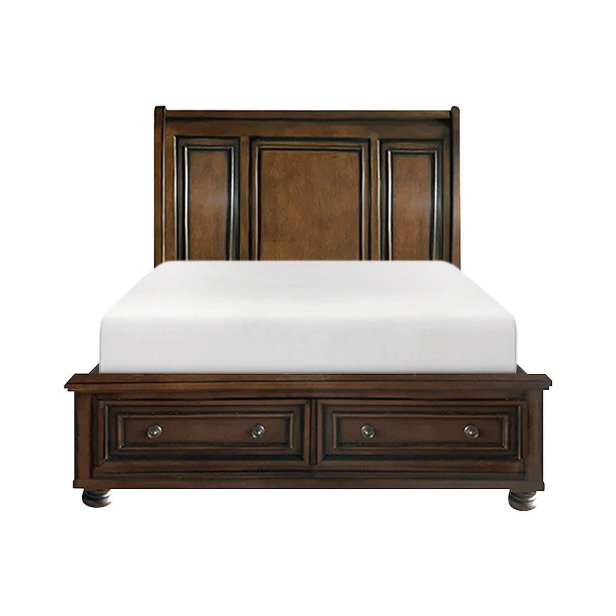 Cumberland Brown Cherry King Sleigh Platform Bed - Image 1