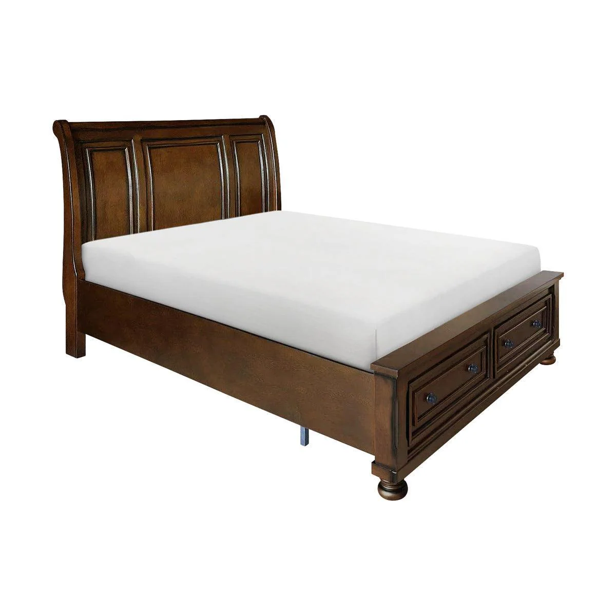 Cumberland Brown Cherry Queen Sleigh Platform Bed - Image 3