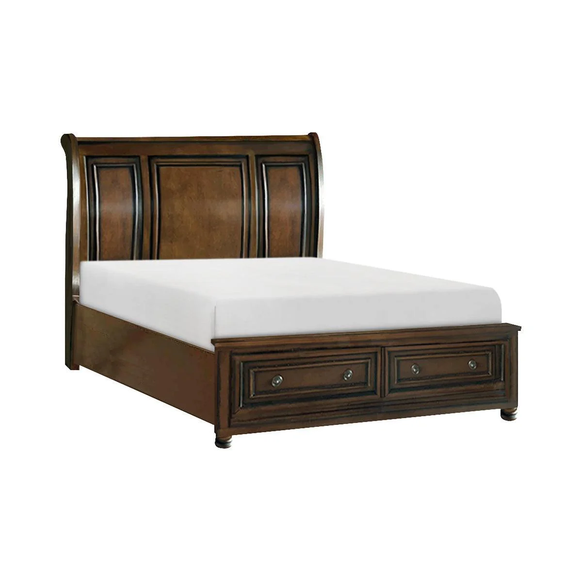 Cumberland Brown Cherry King Sleigh Platform Bed - Image 2