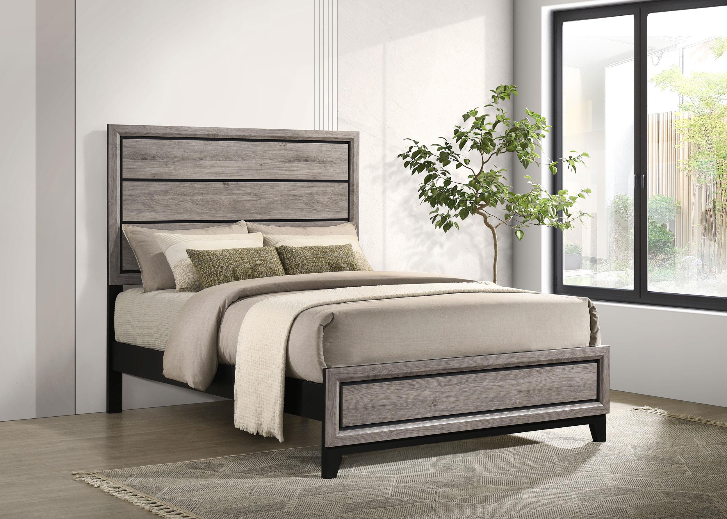 Watson Wood Full Panel Bed Light Taupe - Image 2