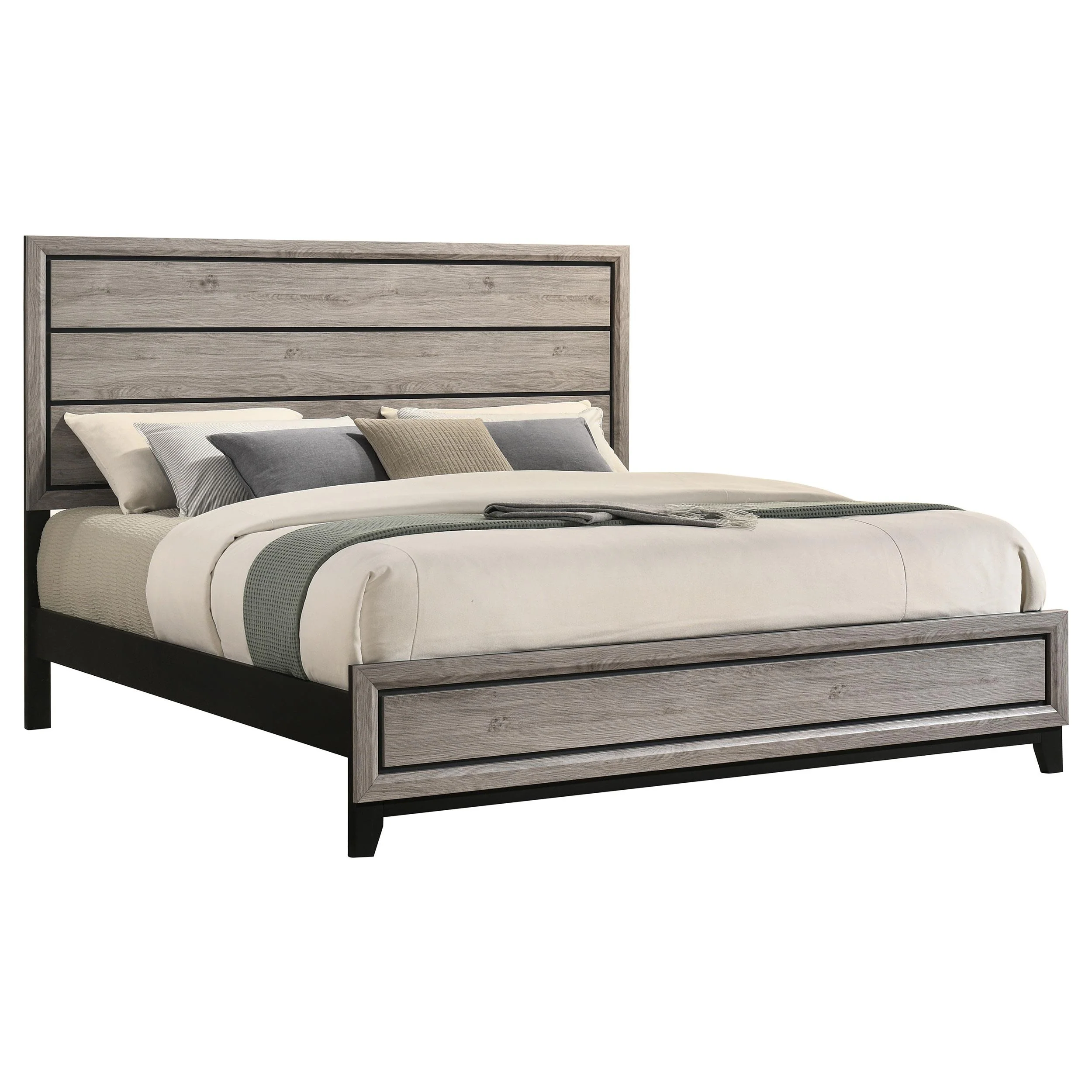 Watson Wood Eastern King Panel Bed Light Taupe - Image 3