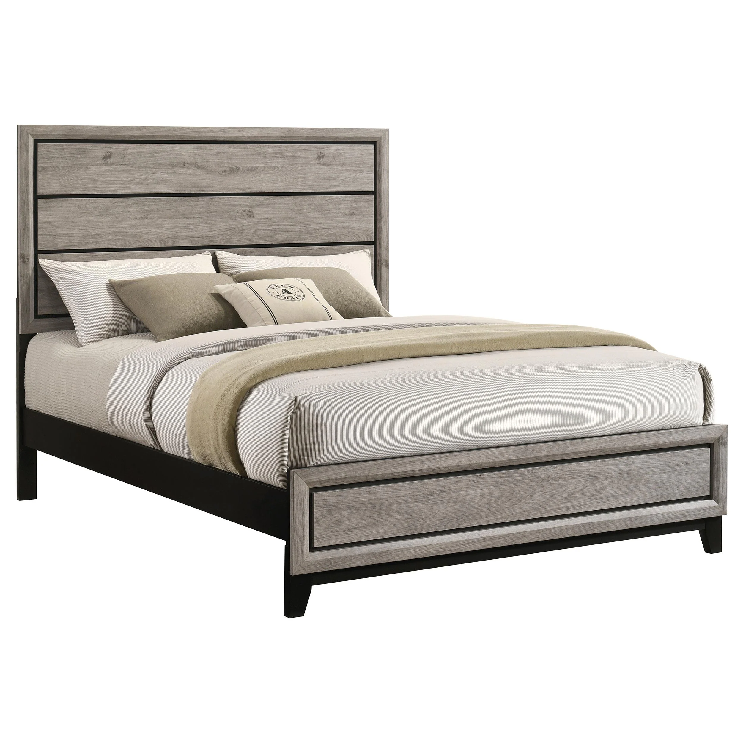 Watson Wood Queen Panel Bed Light Taupe - Image 3