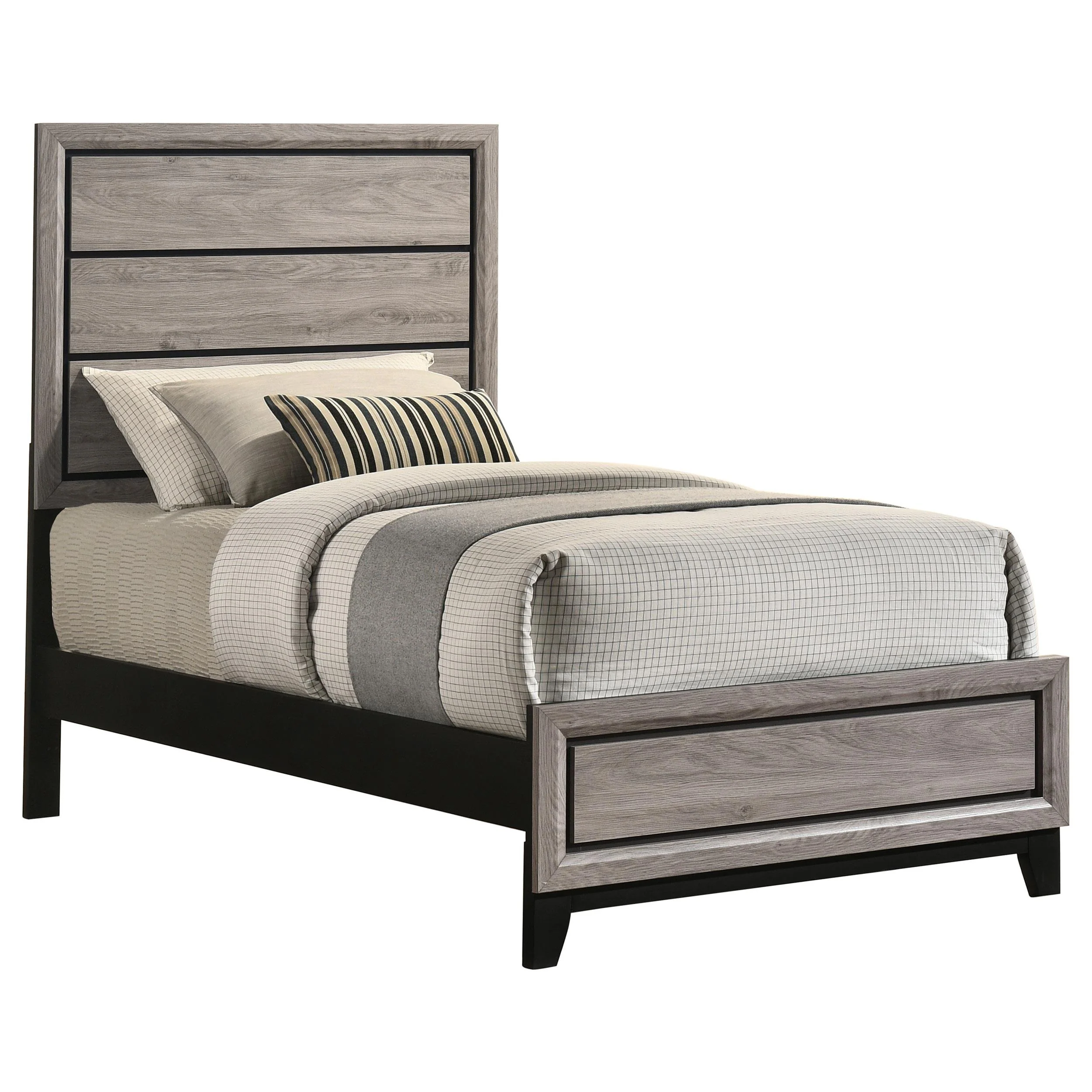 Watson Wood Twin Panel Bed Light Taupe - Image 3