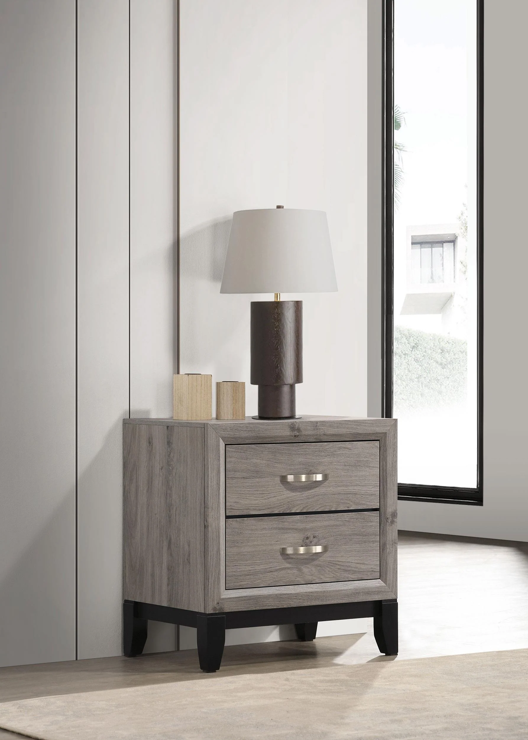 Watson 2-drawer Nightstand Bedside Table Light Taupe - Image 2