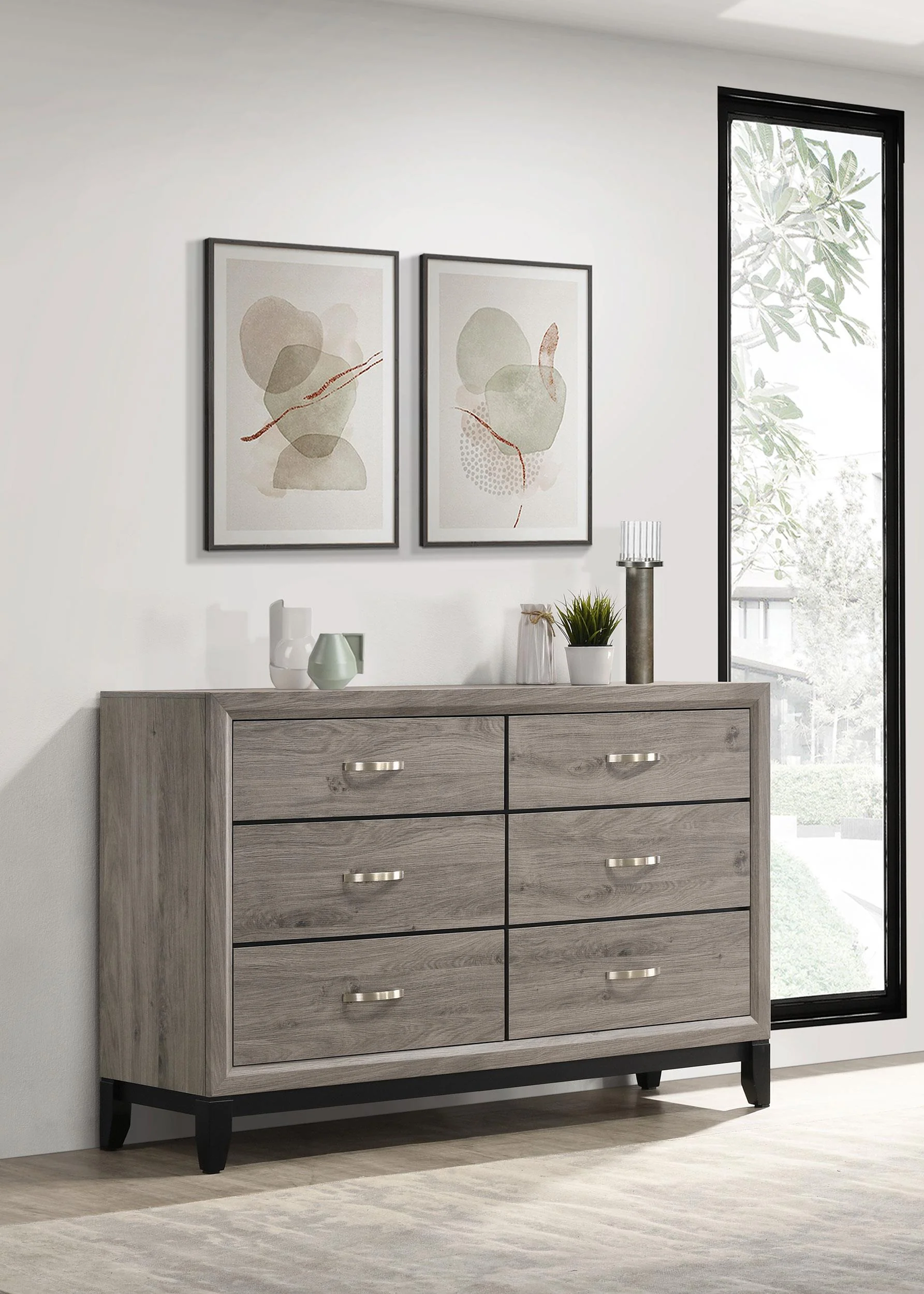 Watson 6-drawer Bedroom Dresser Cabinet Light Taupe - Image 2