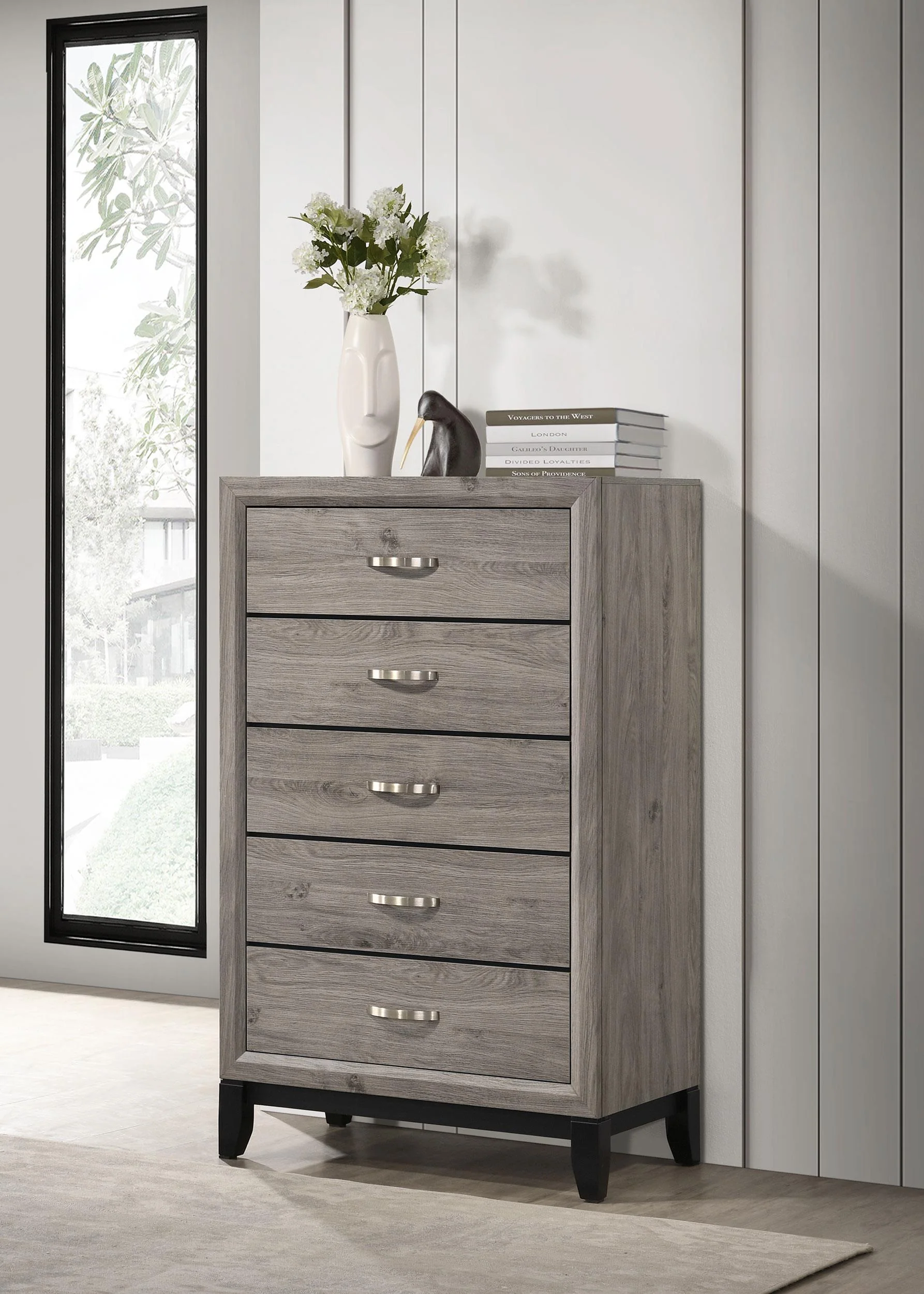 Watson 5-drawer Bedroom Chest of Drawers Light Taupe - Image 2