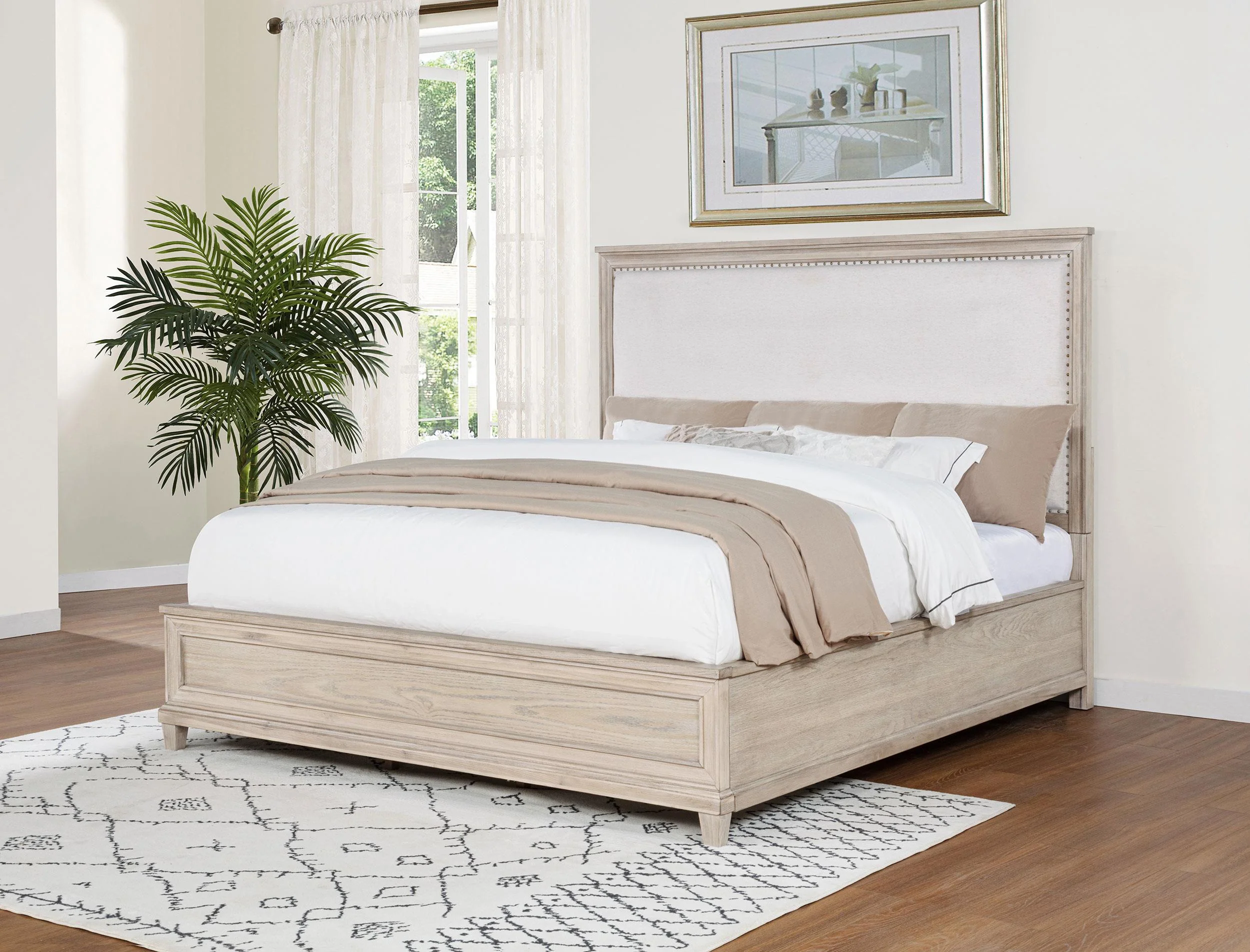 Pembroke 66-inch Eastern King Panel Bed Washed Oak - Image 2