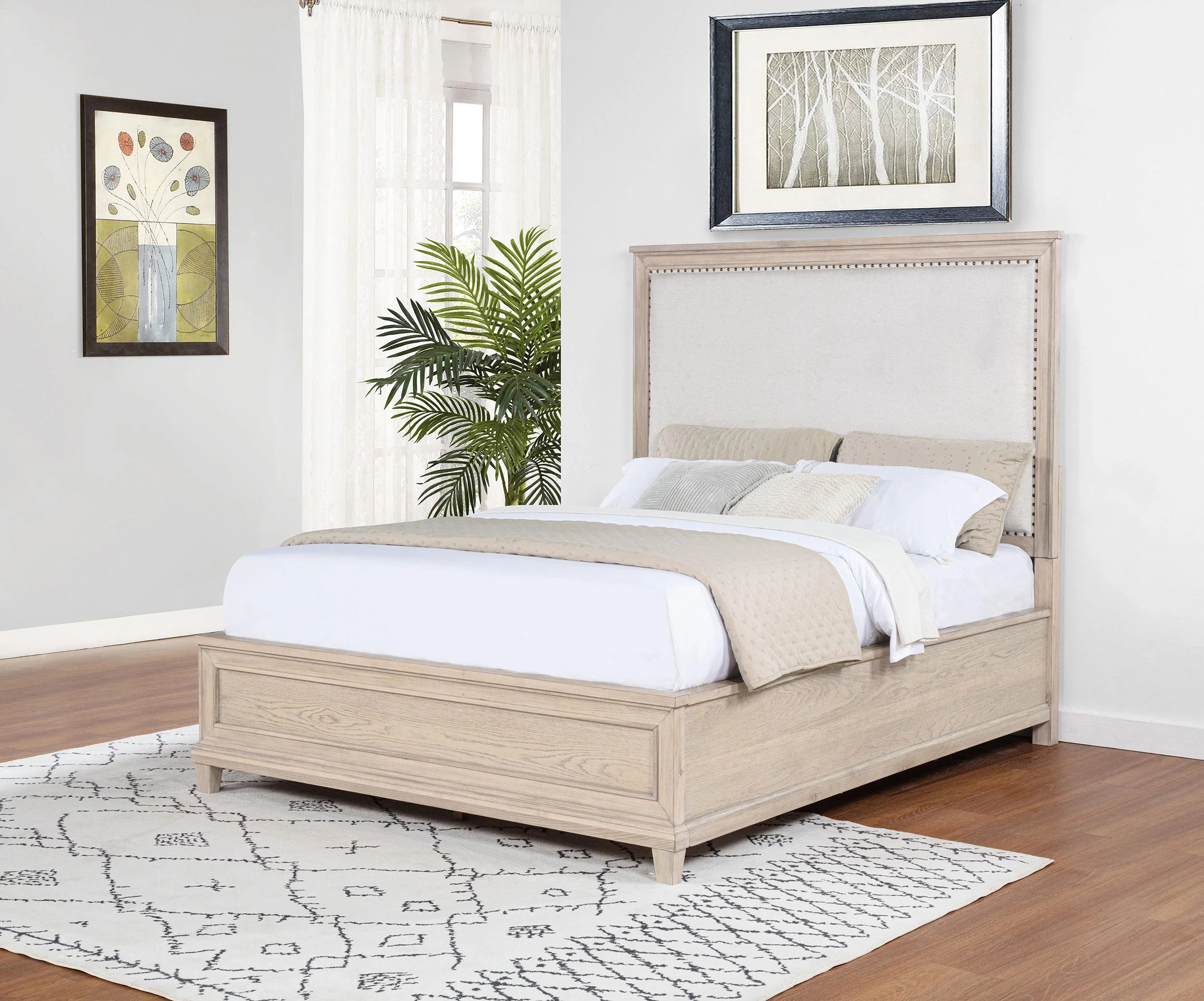 Pembroke 66-inch Queen Panel Bed Washed Oak - Image 2