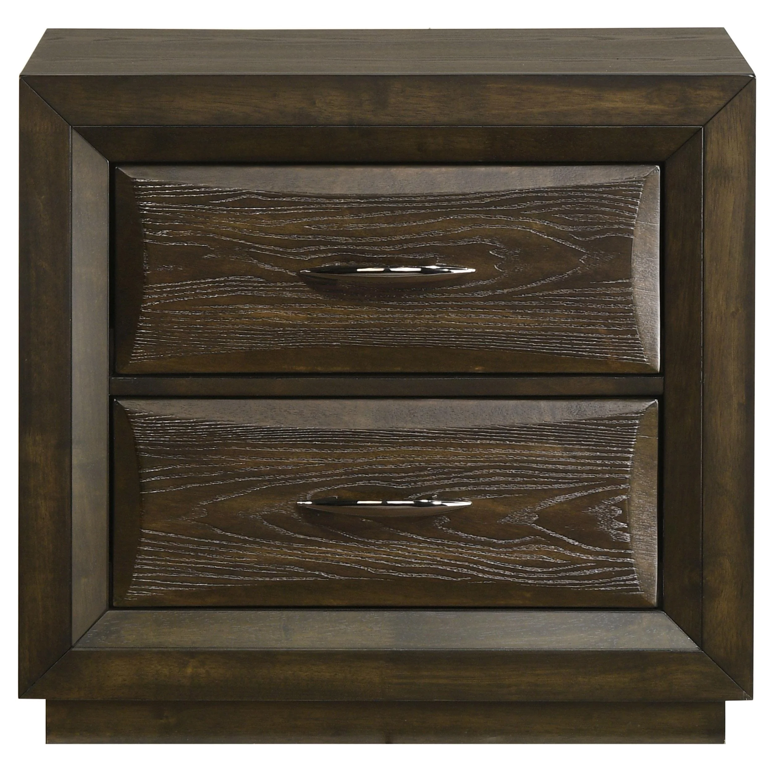 Atlas 2-drawer Bedroom Nightstand Bedside Table Dark Oak - Image 3