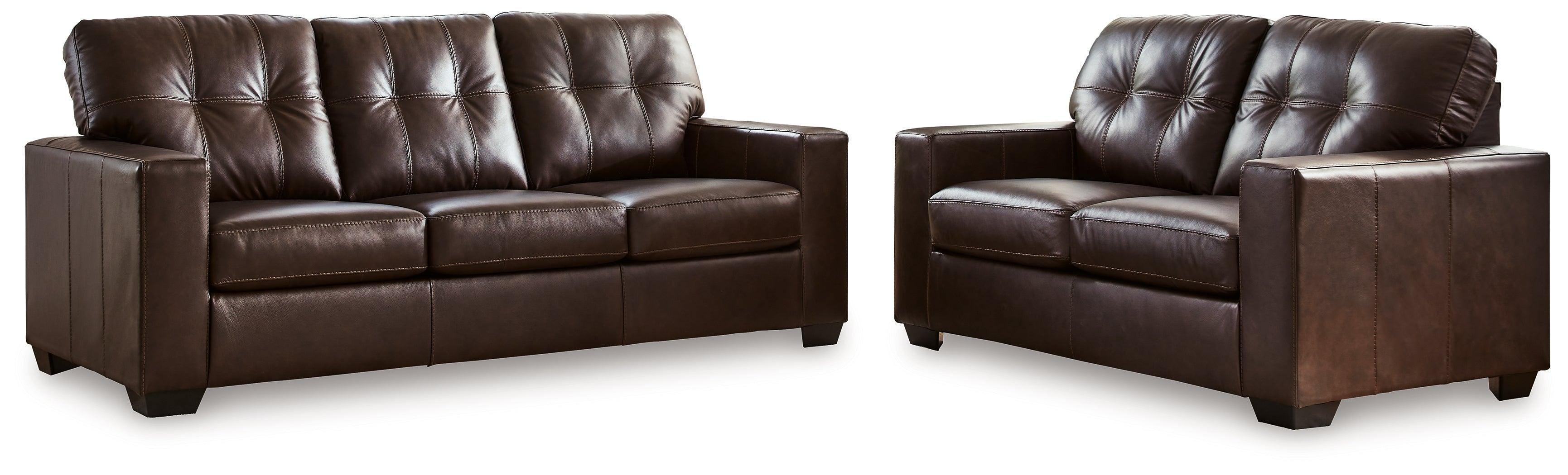 Santorine Dark Brown Sofa and Loveseat - Image 2