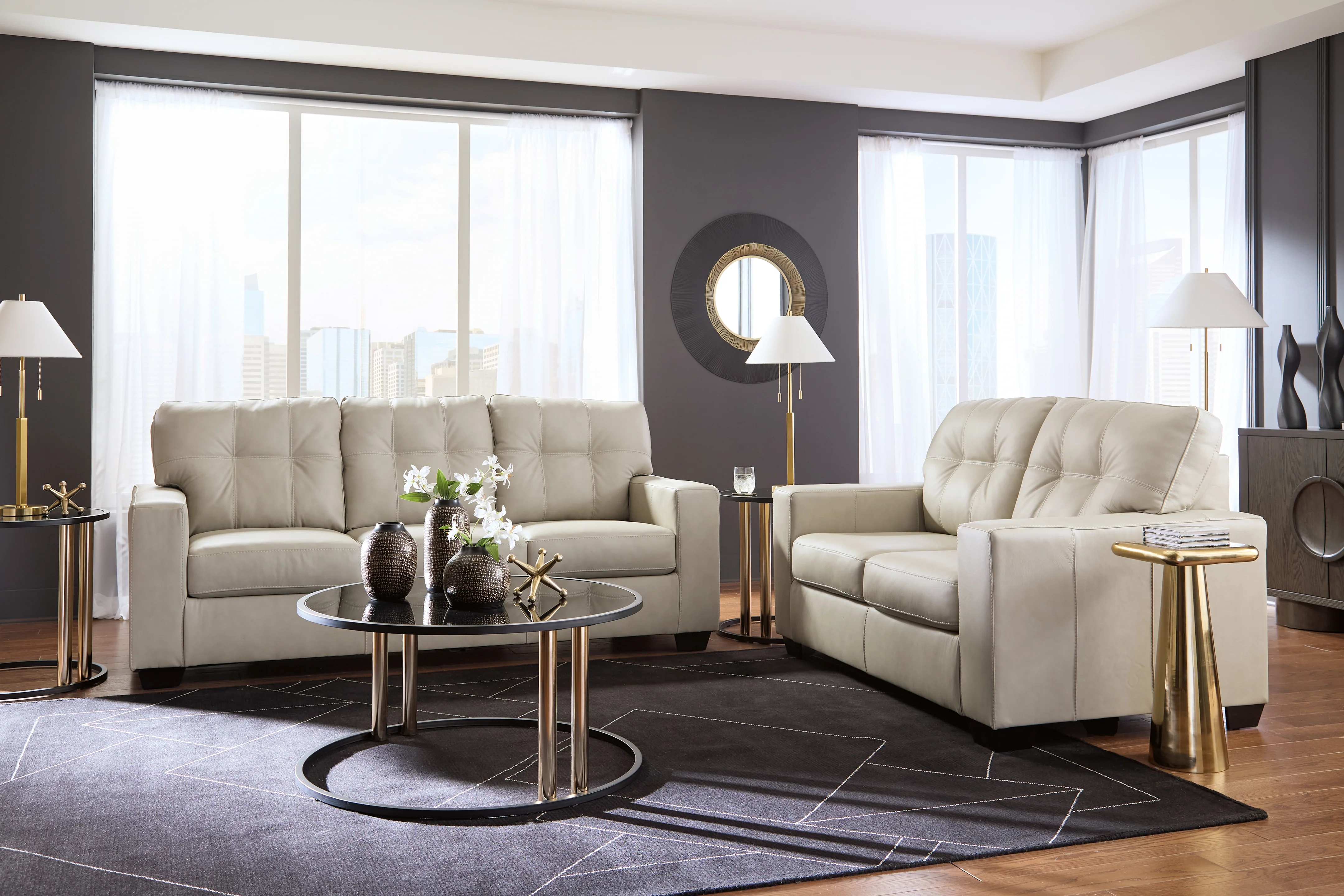 Santorine Bone Sofa and Loveseat - Image 3