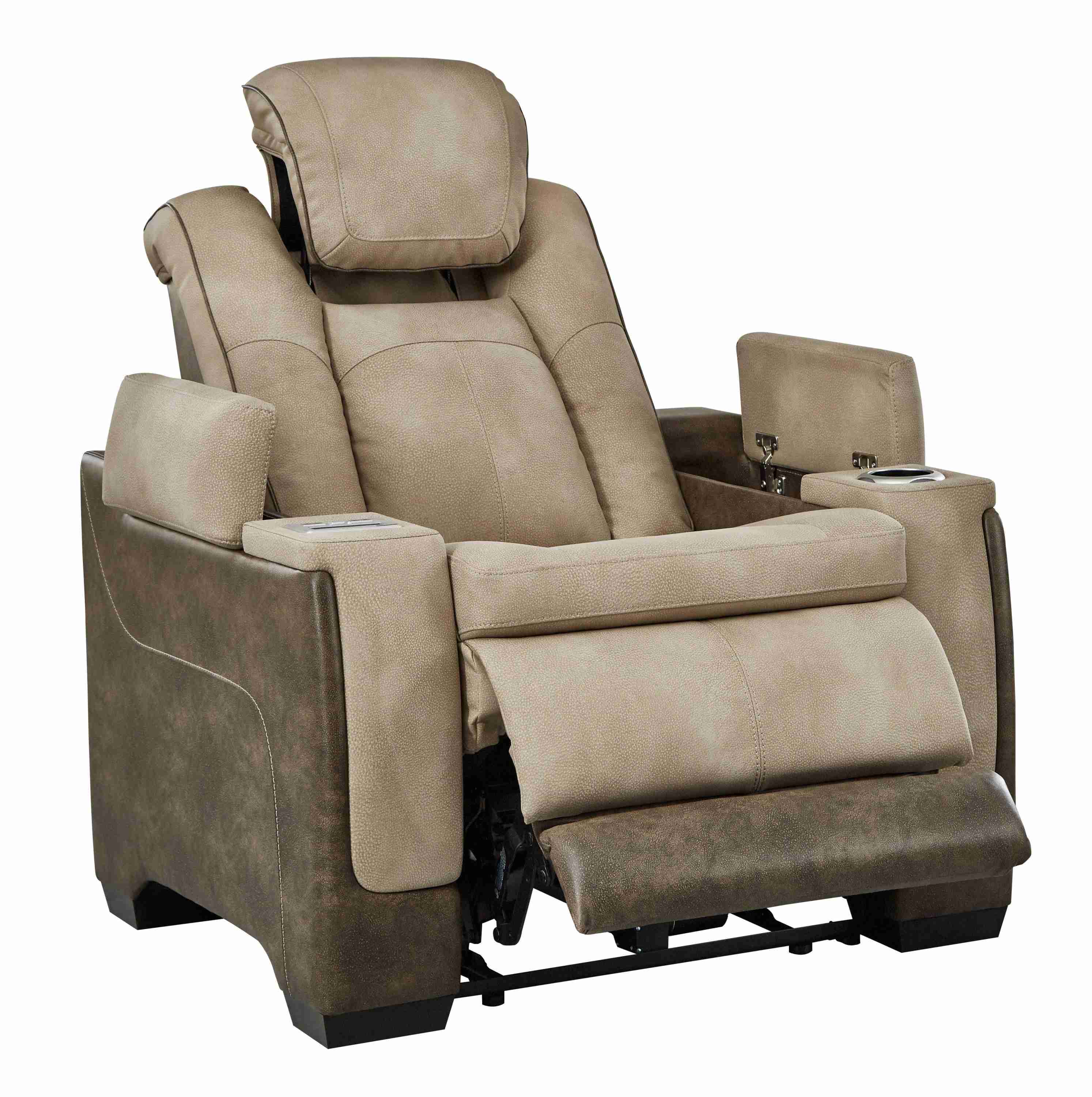Next-Gen Durapella Sand Faux Leather Power Recliner - Image 3