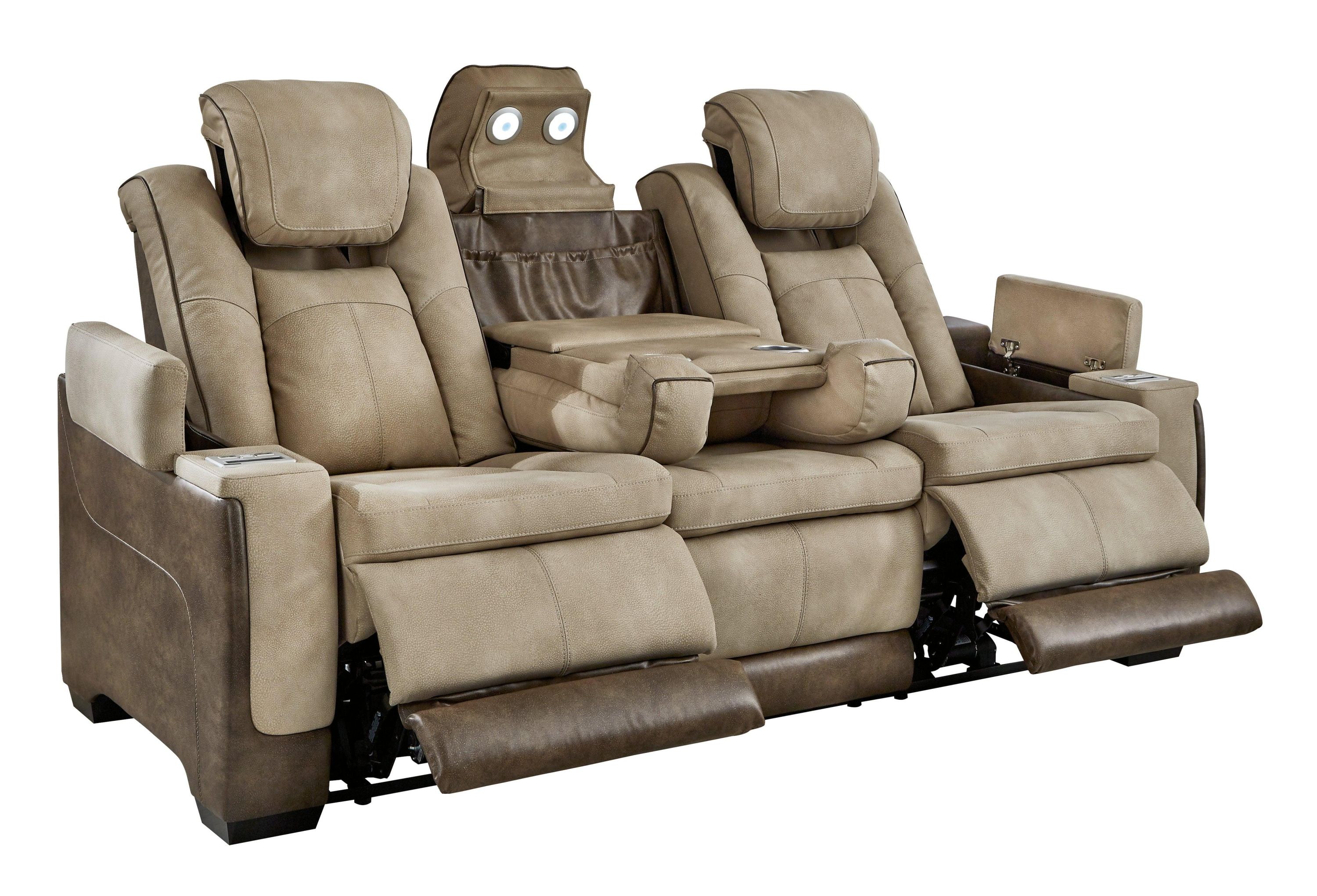 Next-Gen Durapella Sand Faux Leather Power Reclining Sofa - Image 2