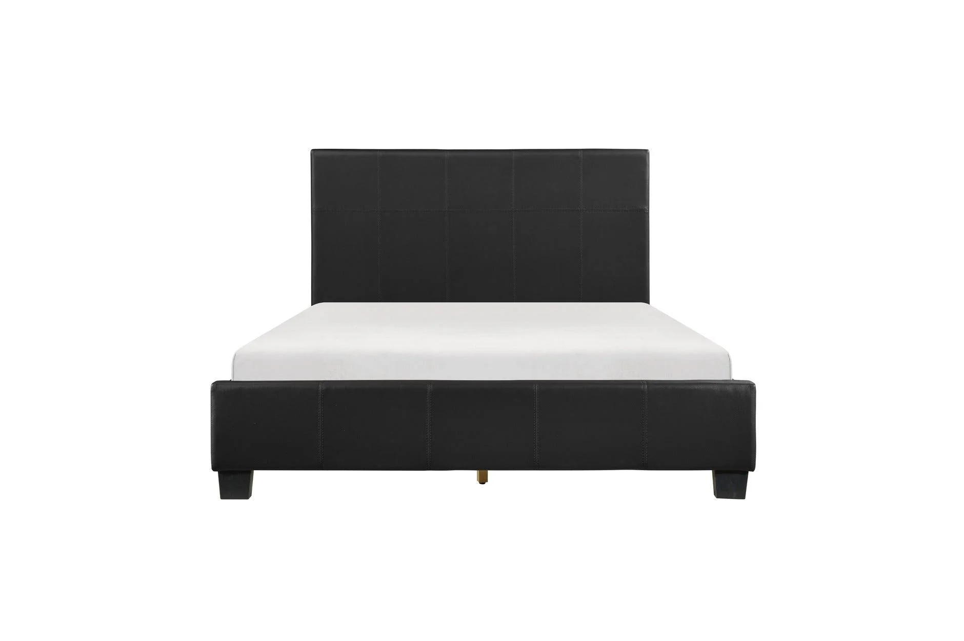 Lorenzi Black Faux Leather Panel Bedroom Set - Image 2