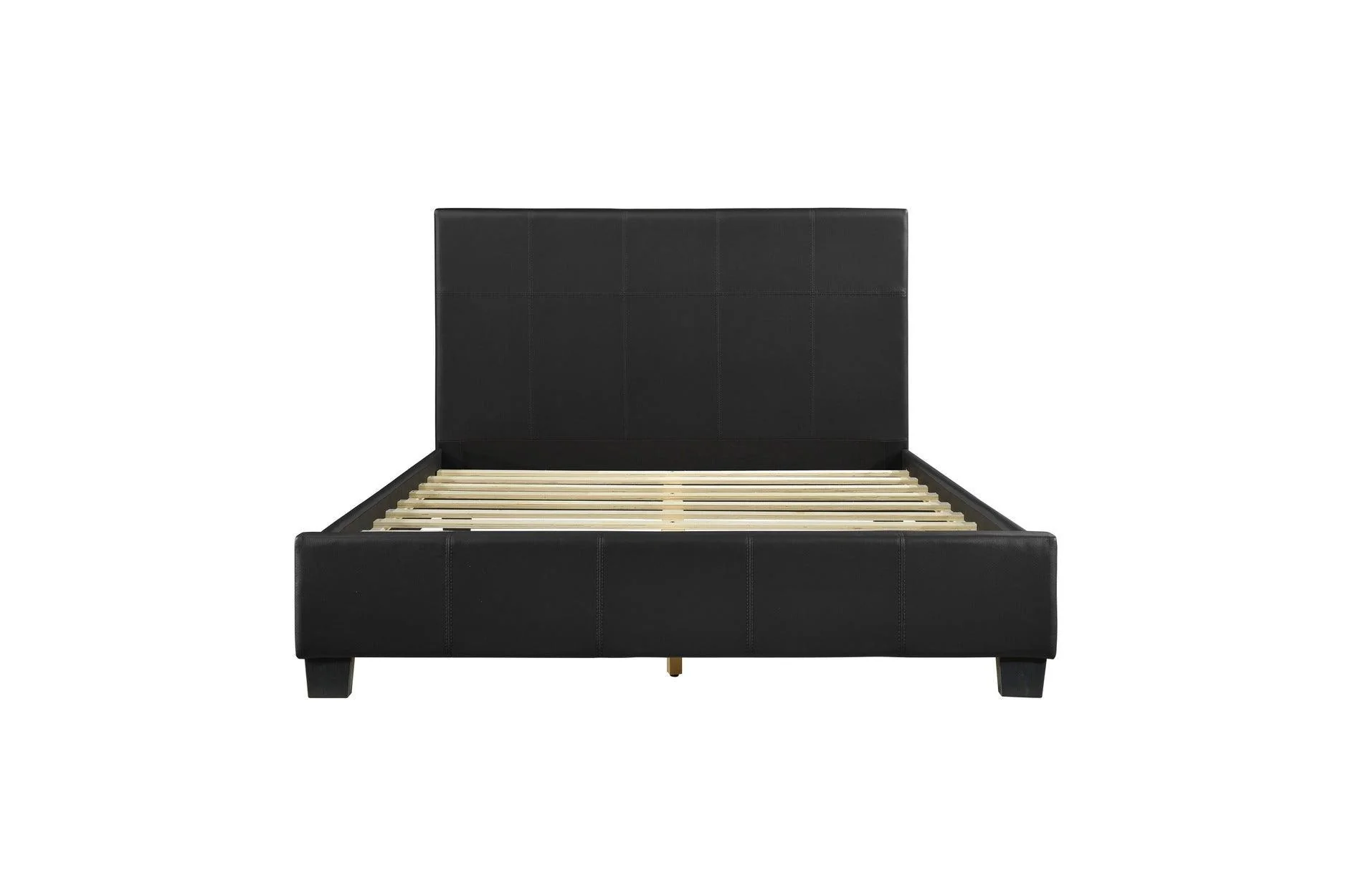 Lorenzi Black Faux Leather Panel Bedroom Set - Image 3