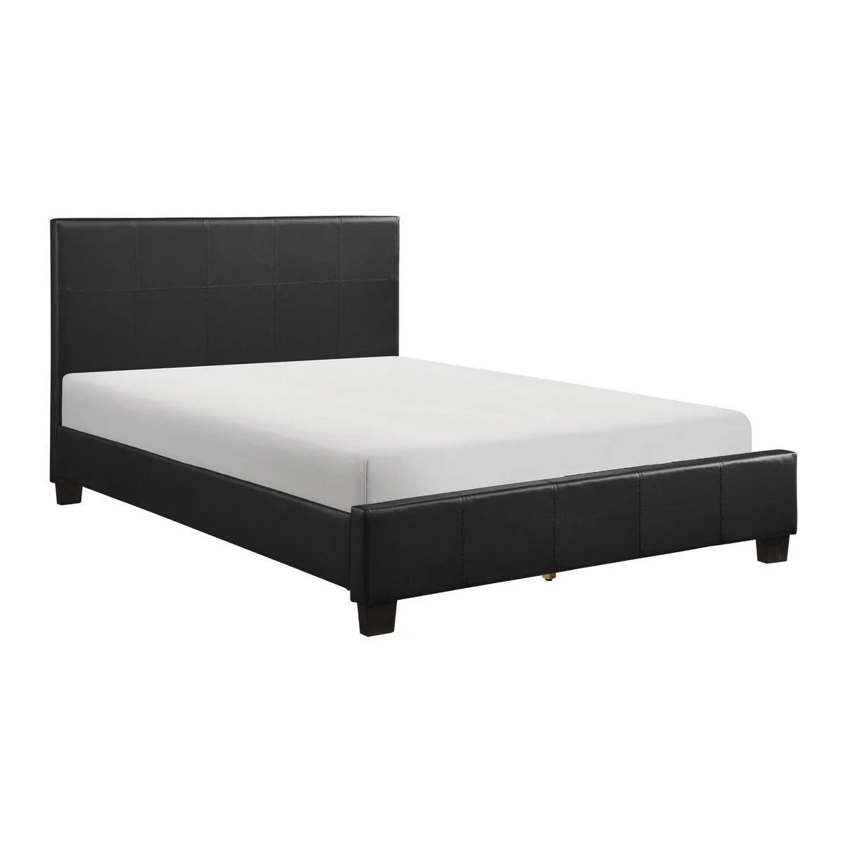 Lorenzi Black Faux Leather Panel Queen Bed - Image 3