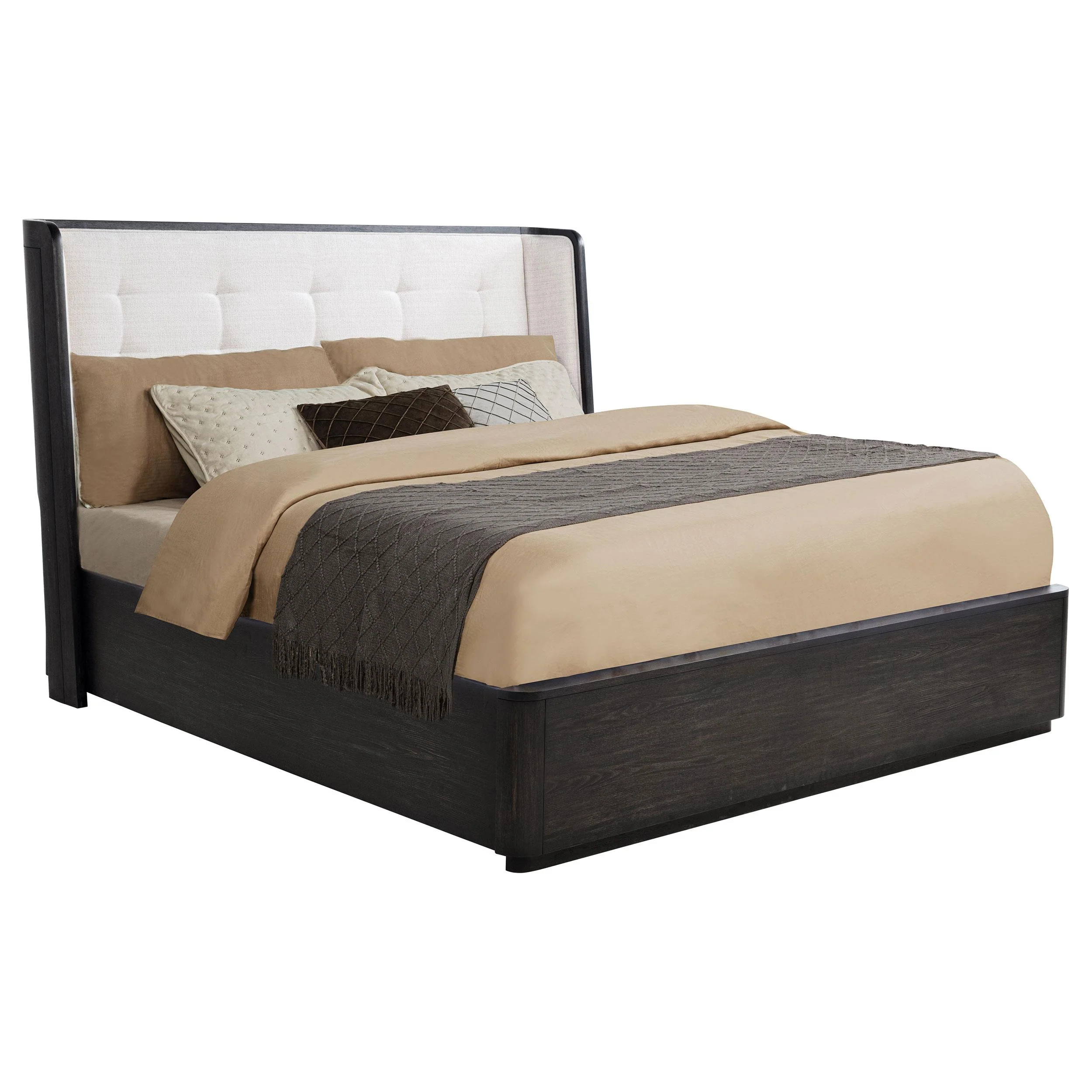 Leandro 55-inch Queen Wingback Bed Burnished Black - Image 2