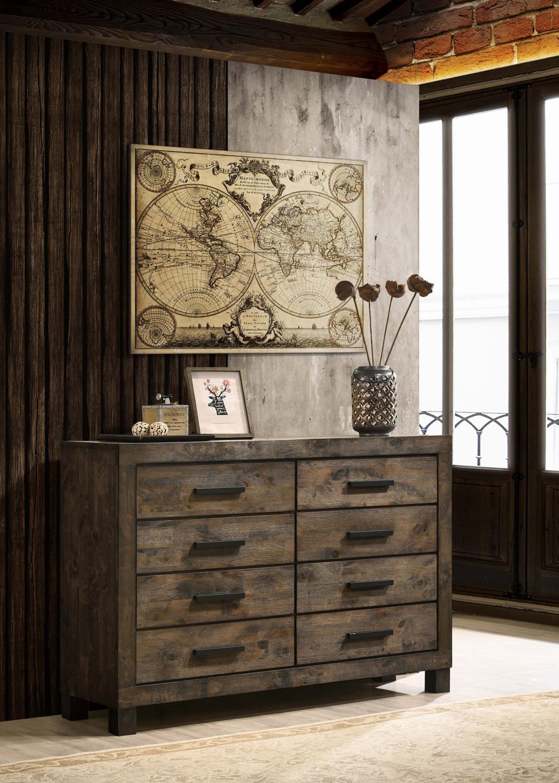 Woodmont 8 Drawer Dresser Rustic Golden Brown - Image 1