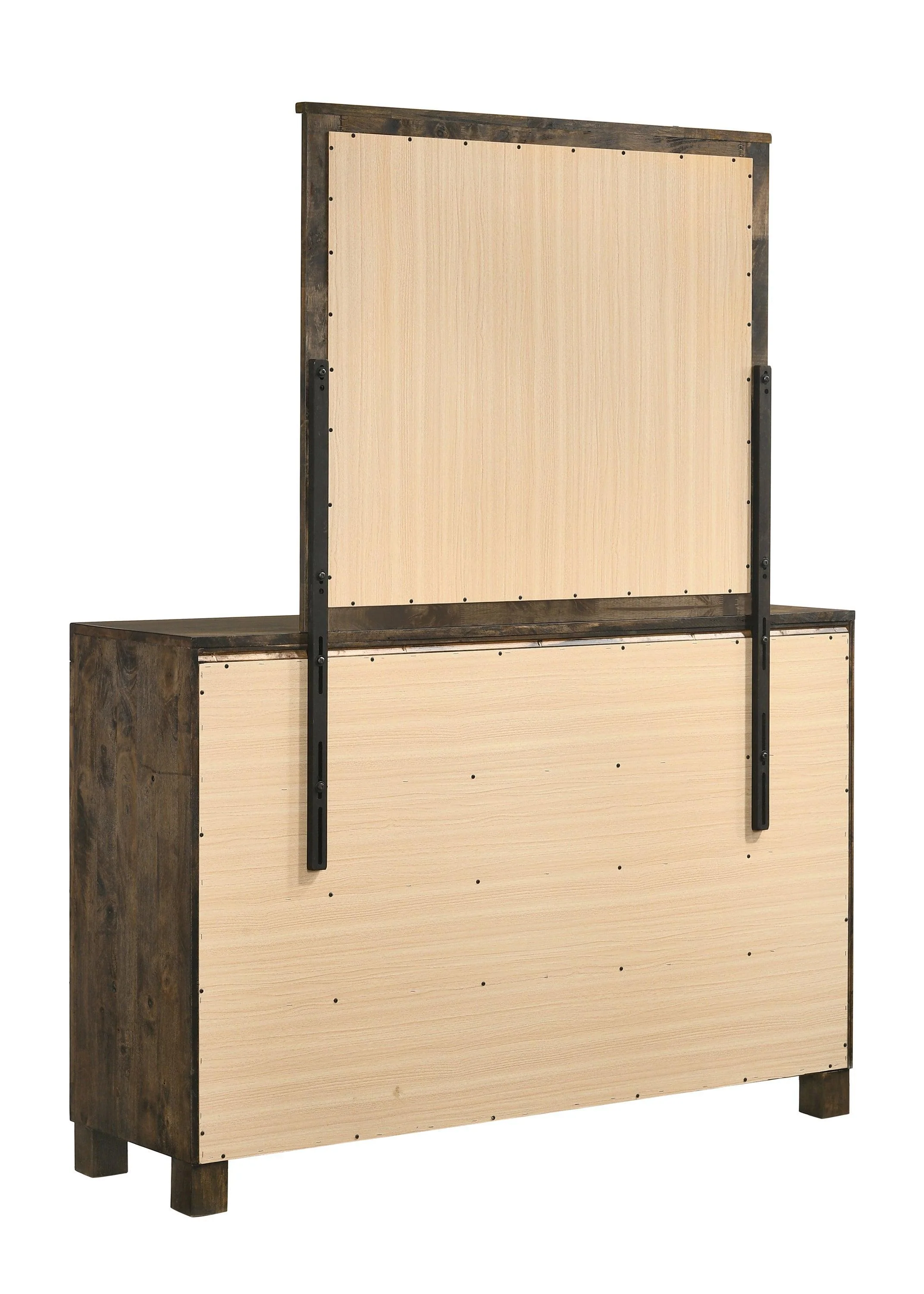 Woodmont Rectangle Mirror Rustic Golden Brown - Image 3