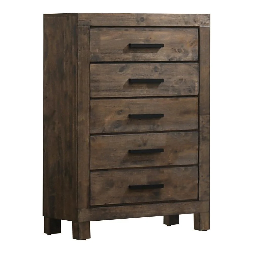 Woodmont 5 Drawer Chest Rustic Golden Brown - Image 2