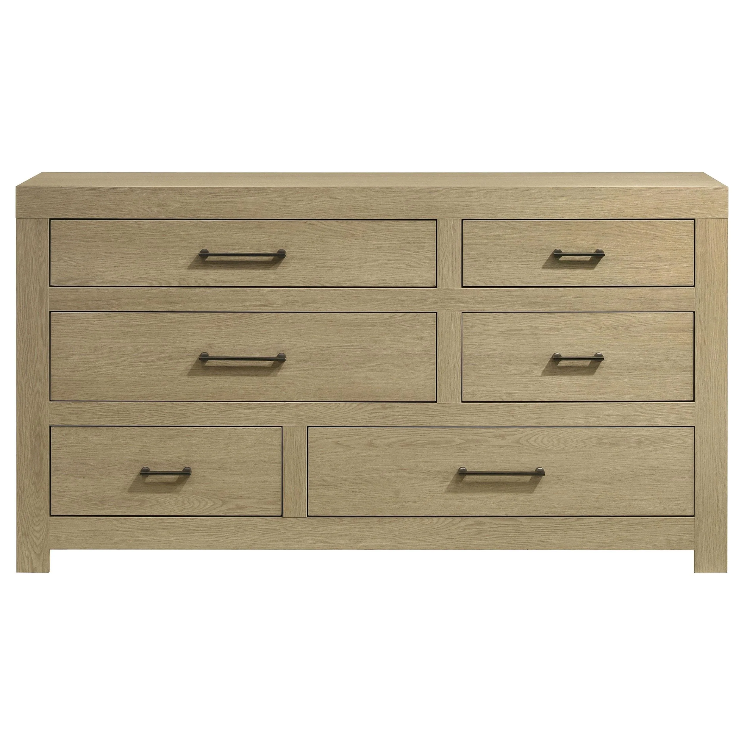Hendricks 6-drawer Bedroom Dresser Storage Cabinet Light Oak - Image 2