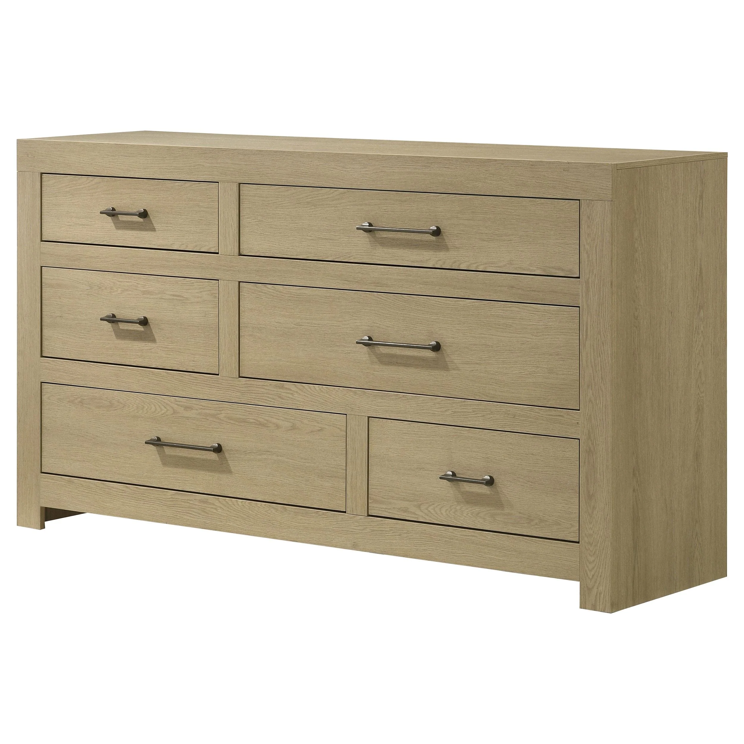 Hendricks 6-drawer Bedroom Dresser Storage Cabinet Light Oak - Image 3