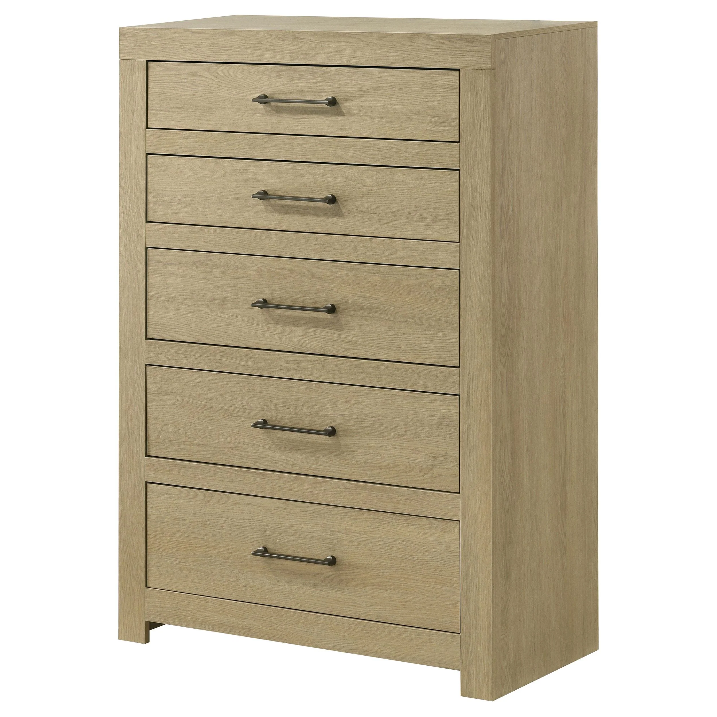 Hendricks 5-drawer Bedroom Chest of Drawers Light Oak - Image 3