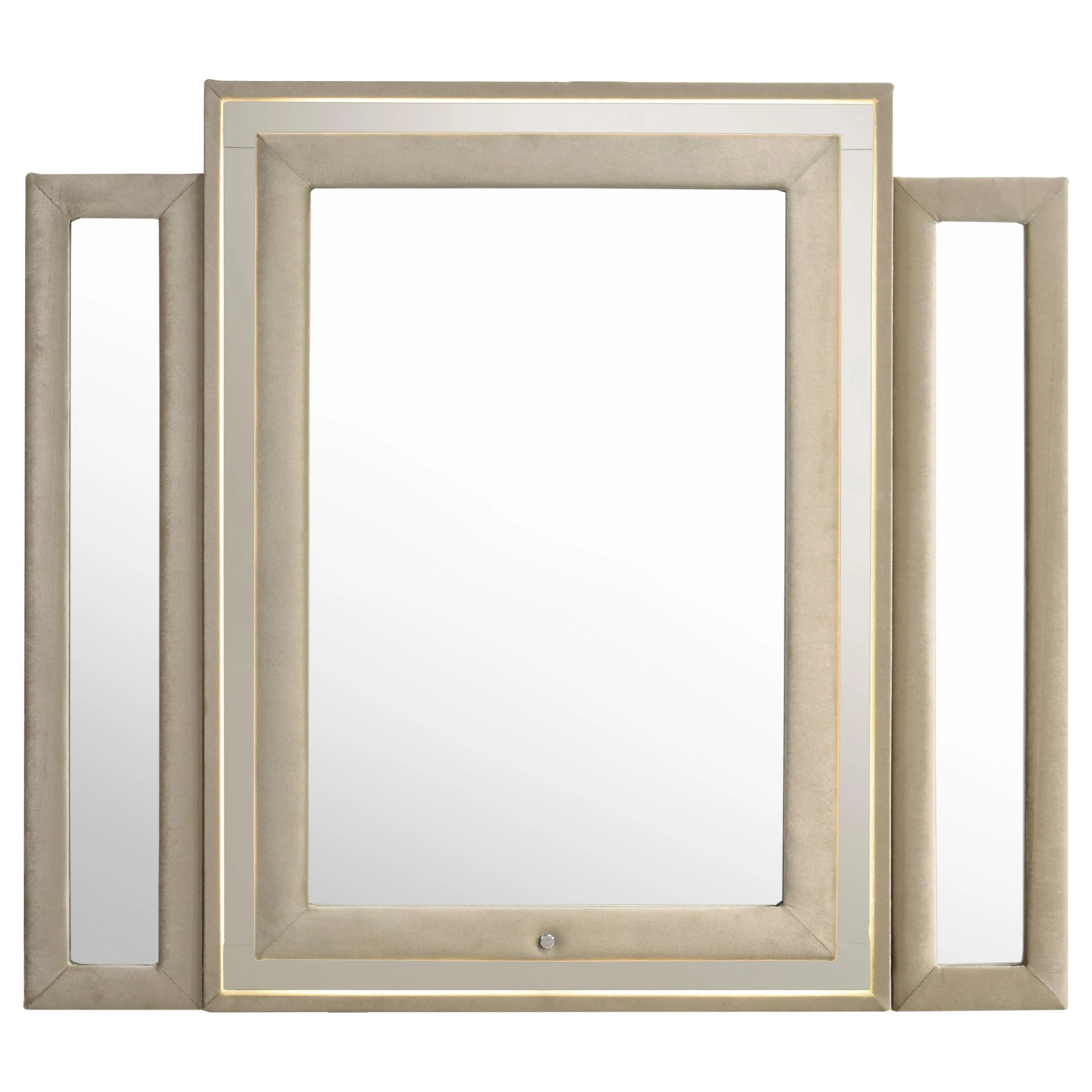 Lorient LED Dresser Mirror Ivory and Camel - Image 3