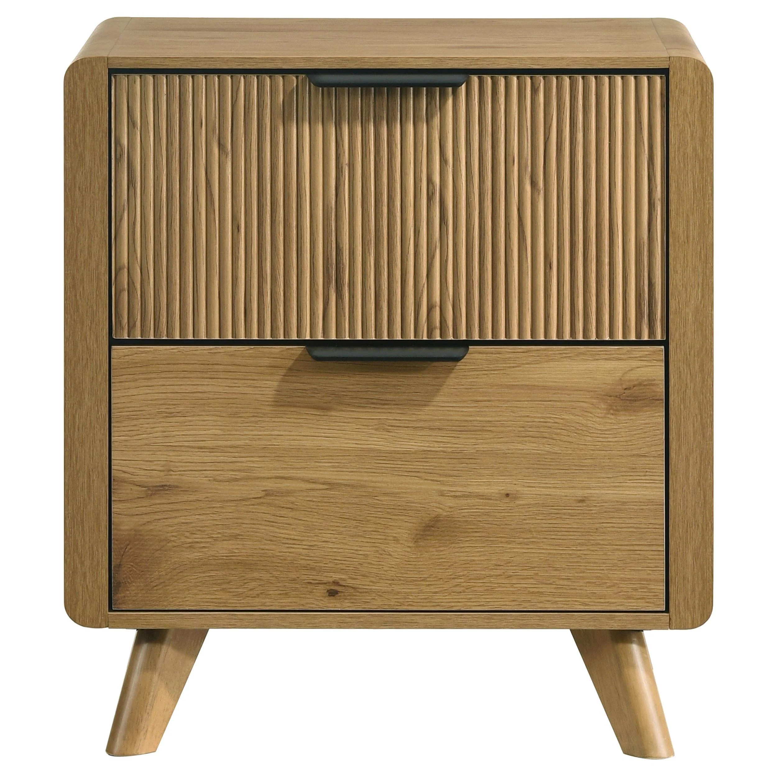 Bennett 2-drawer Bedroom Nightstand Bedside Table Light Oak - Image 3