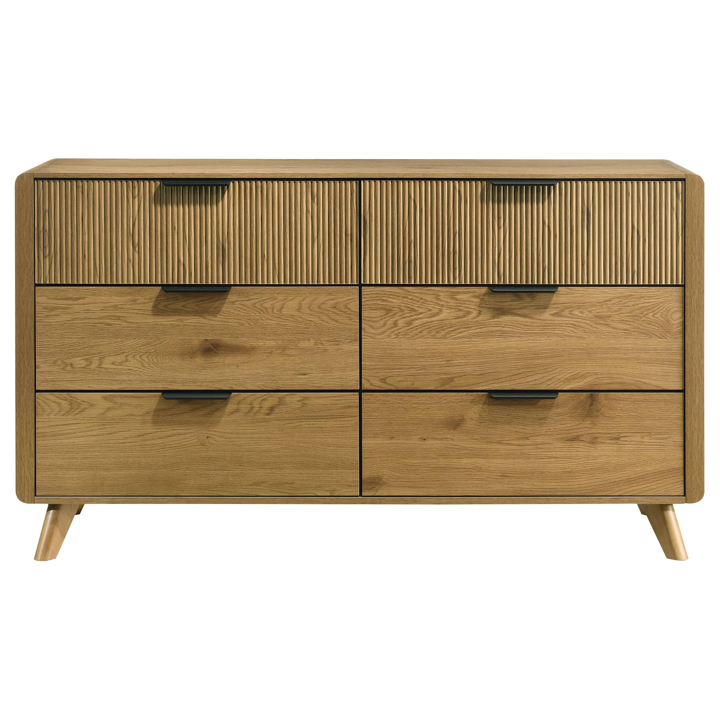 Bennett 6-drawer Bedroom Dresser Cabinet Light Oak - Image 3