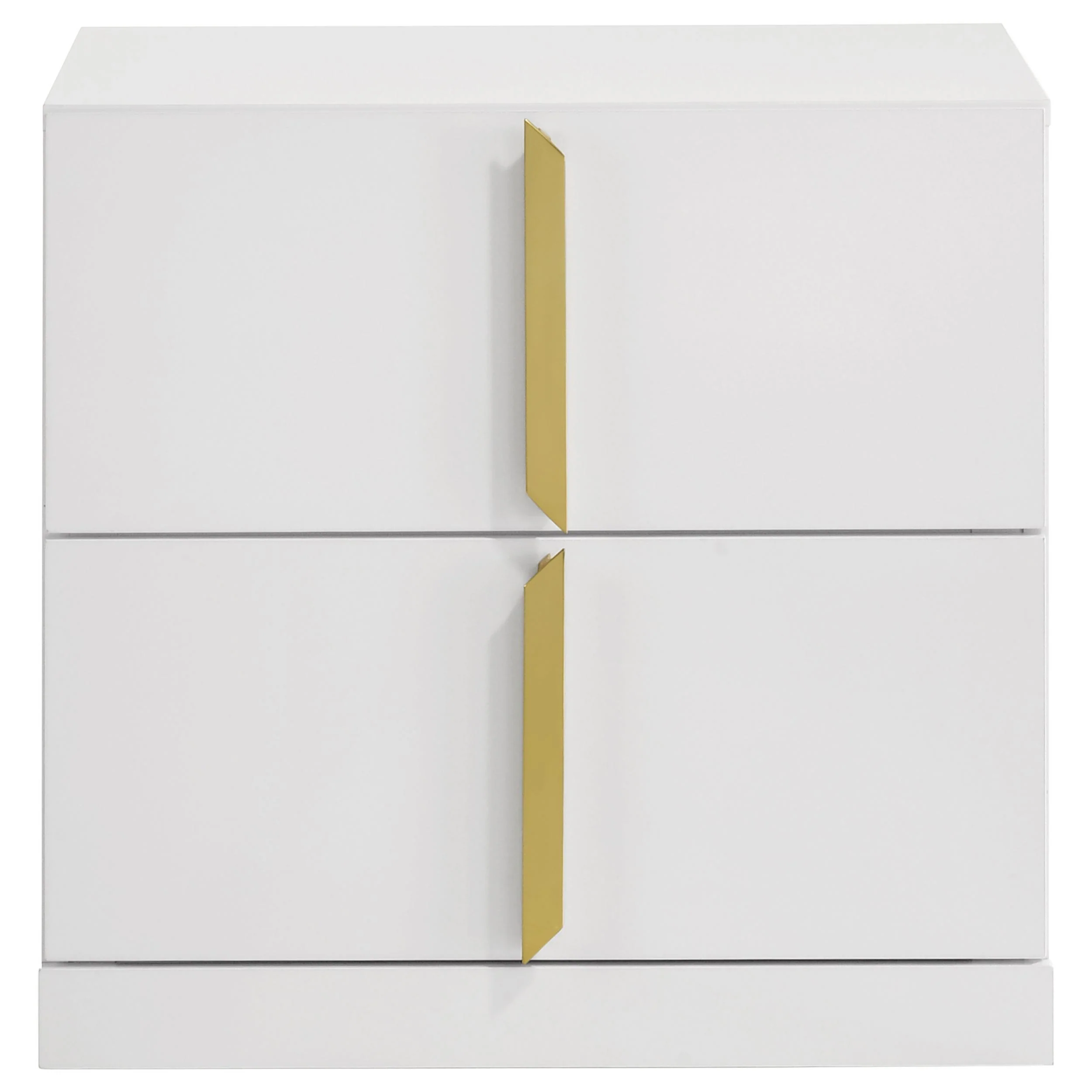 Ines 2-drawer Nightstand Bedside Table White High Gloss - Image 3