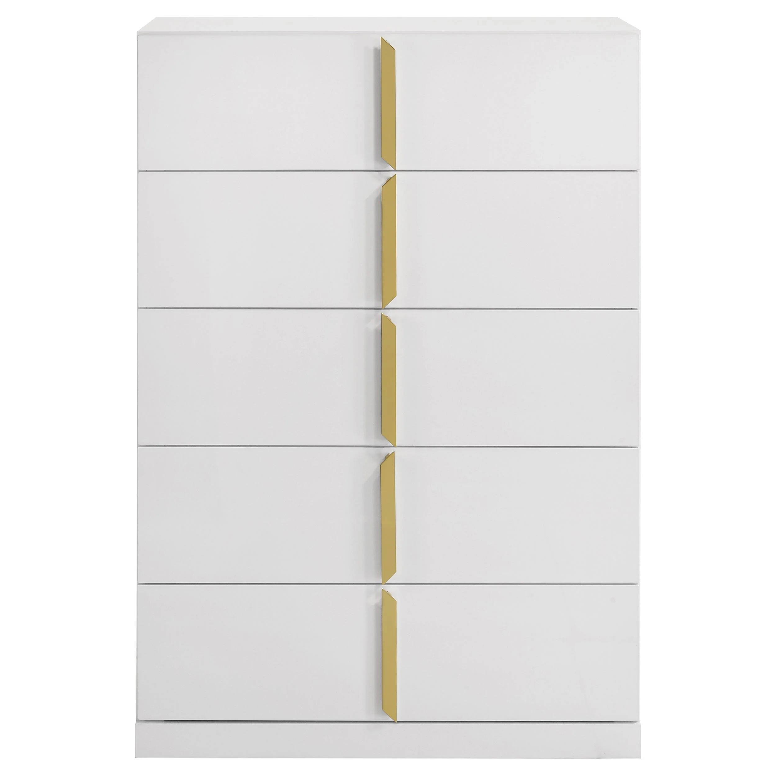Ines 5-drawer Bedroom Chest of Drawers White High Gloss - Image 3