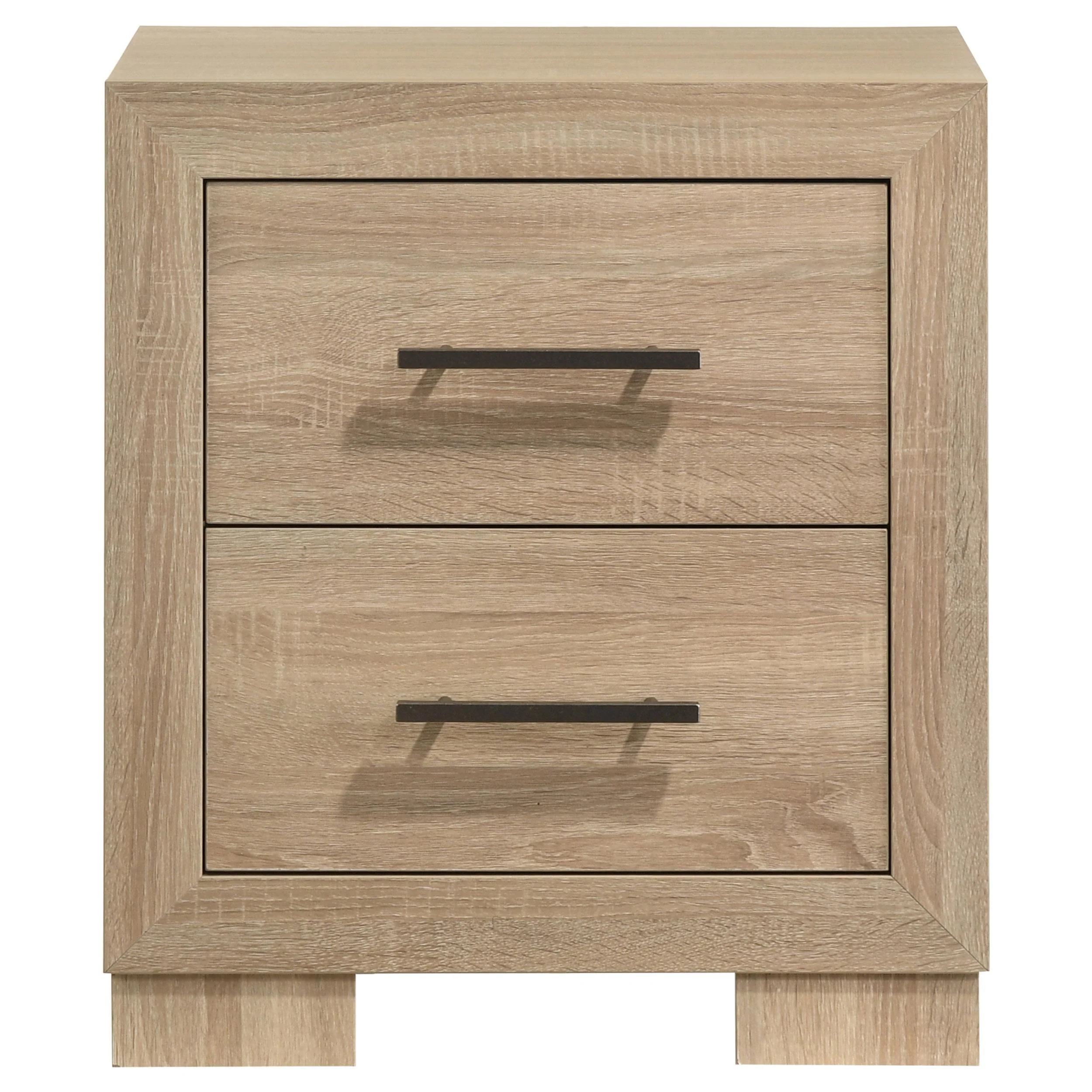 Arielle 2-drawer Bedroom Nightstand with Casters Light Oak - Image 3