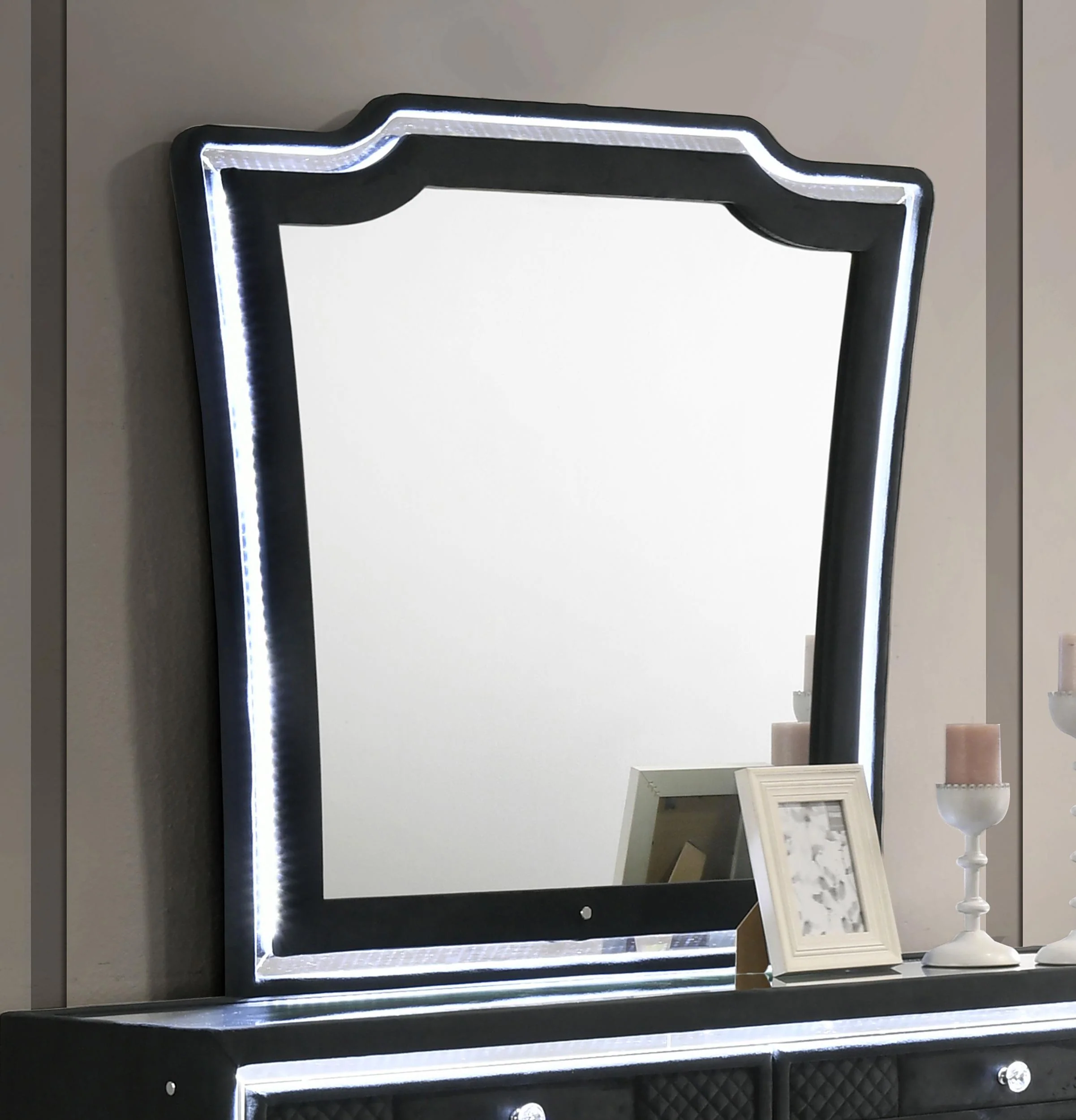 Lorient LED Dresser Mirror Black - Image 2