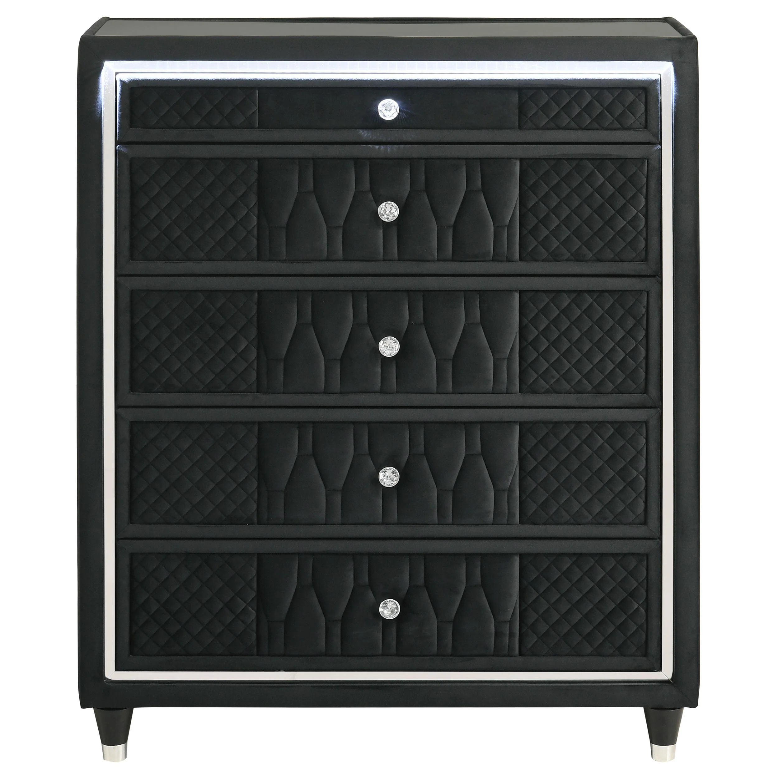 Lorient 5-drawer LED Chest of Drawers Black - Image 3