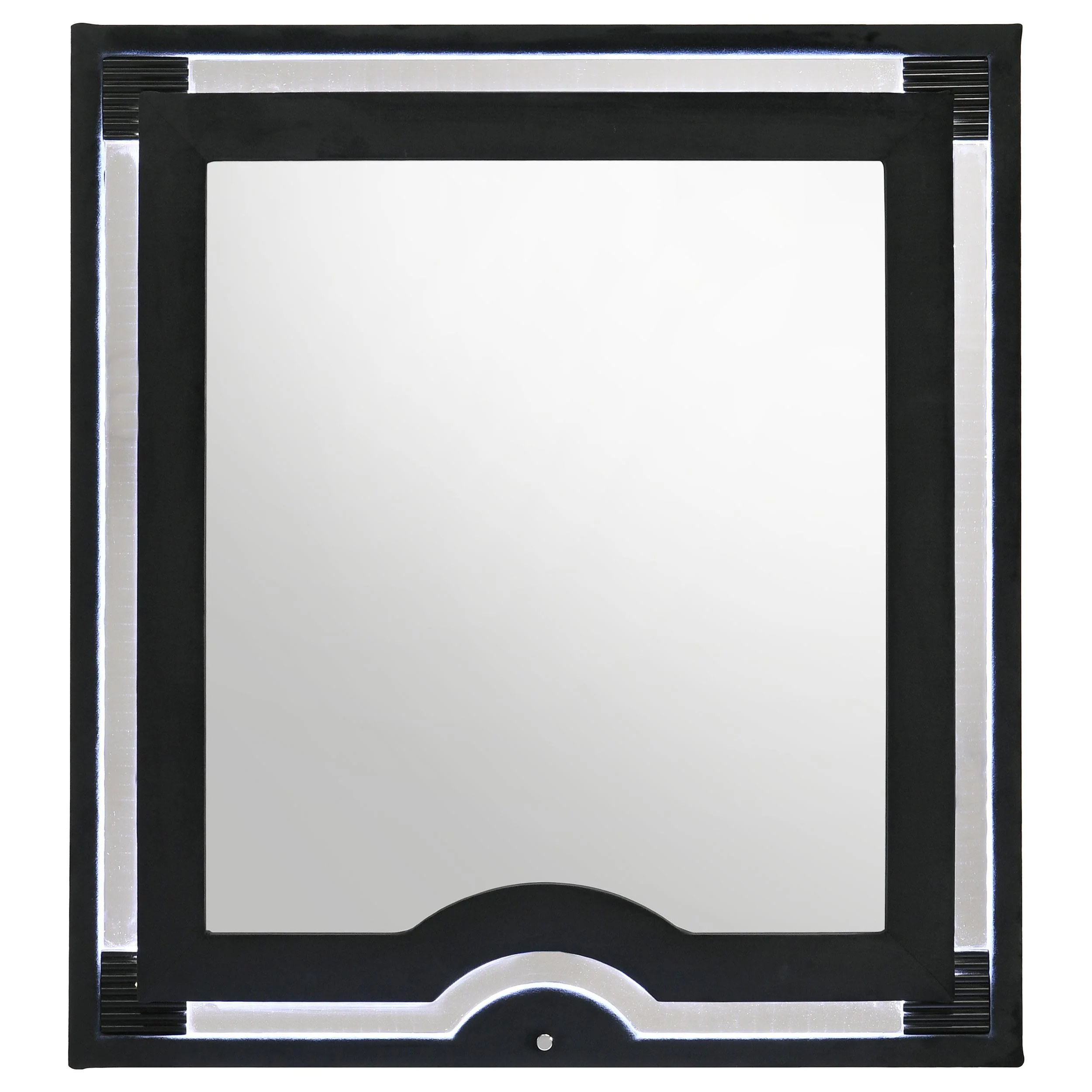 Ravenne Velvet Upholstered LED Dresser Mirror Black - Image 3