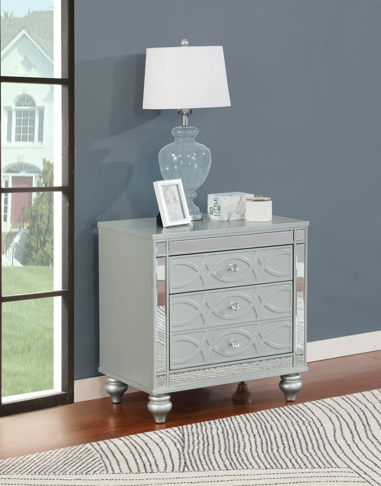 Gunnison 2 Drawer Nightstand Silver Metallic - Image 1